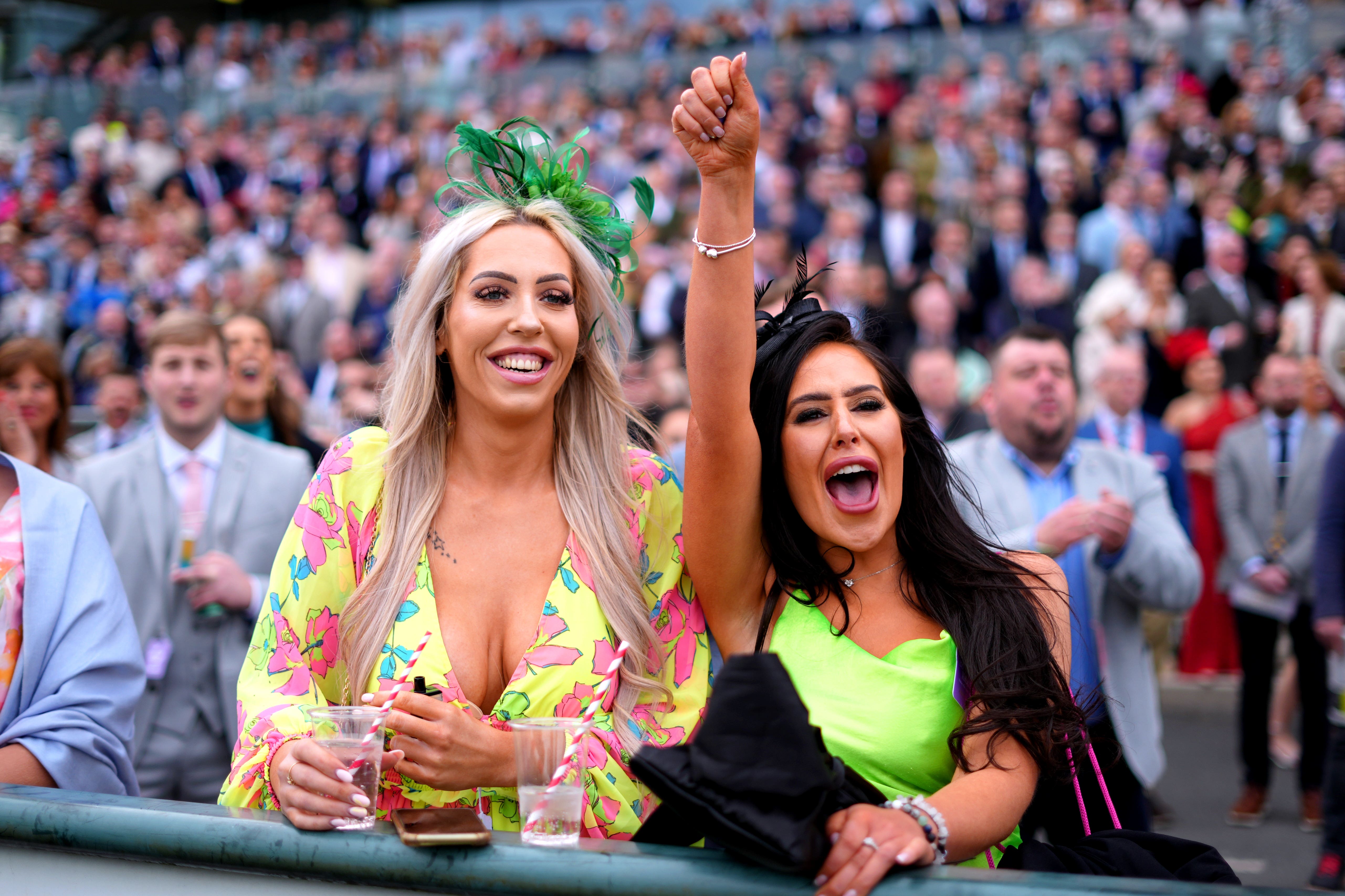 Racegoers at Aintree Ladies Day (Bradley Collyer/PA)