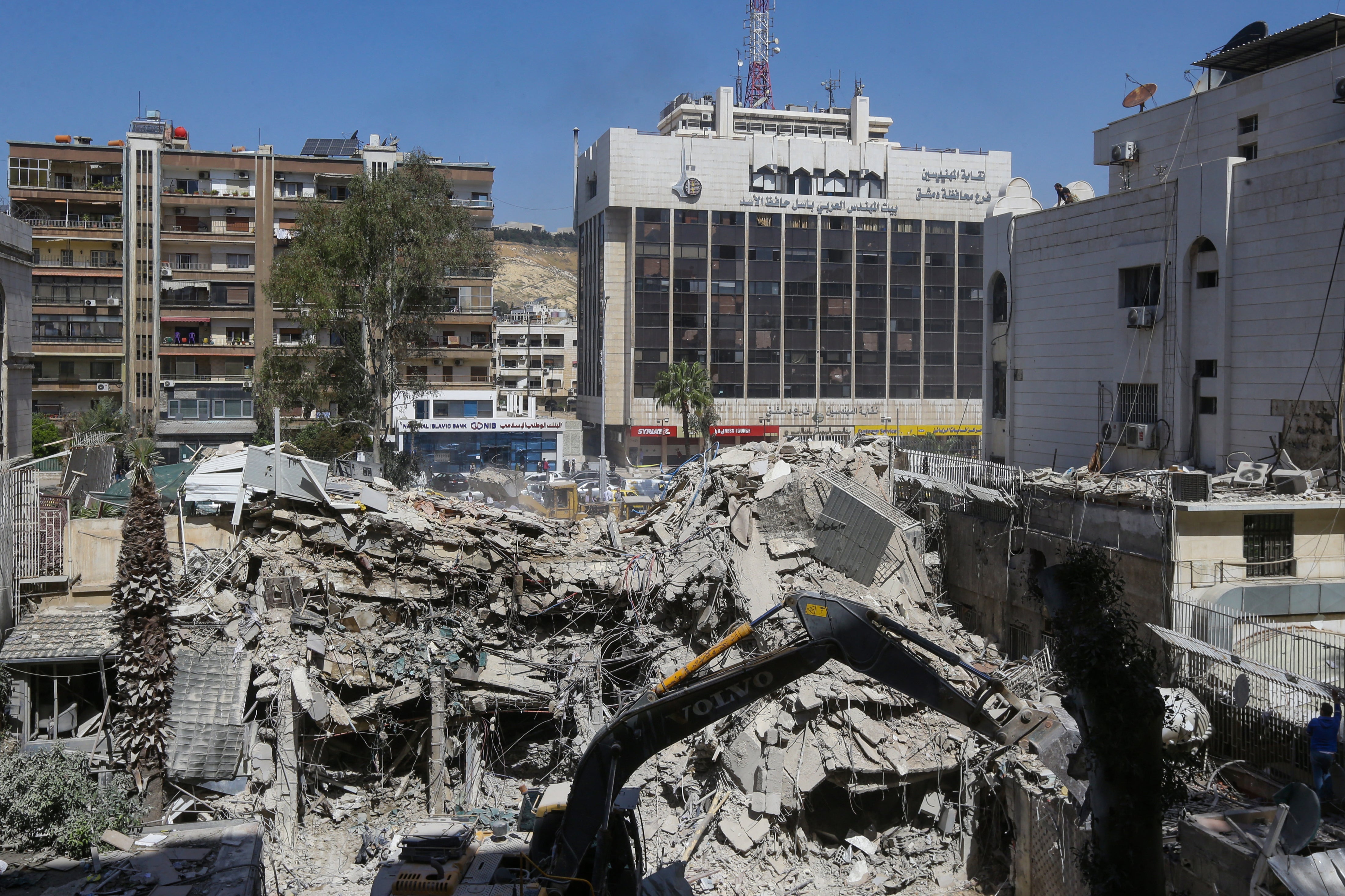 The Iranian embassy in Damascus after the airstrike earlier this month