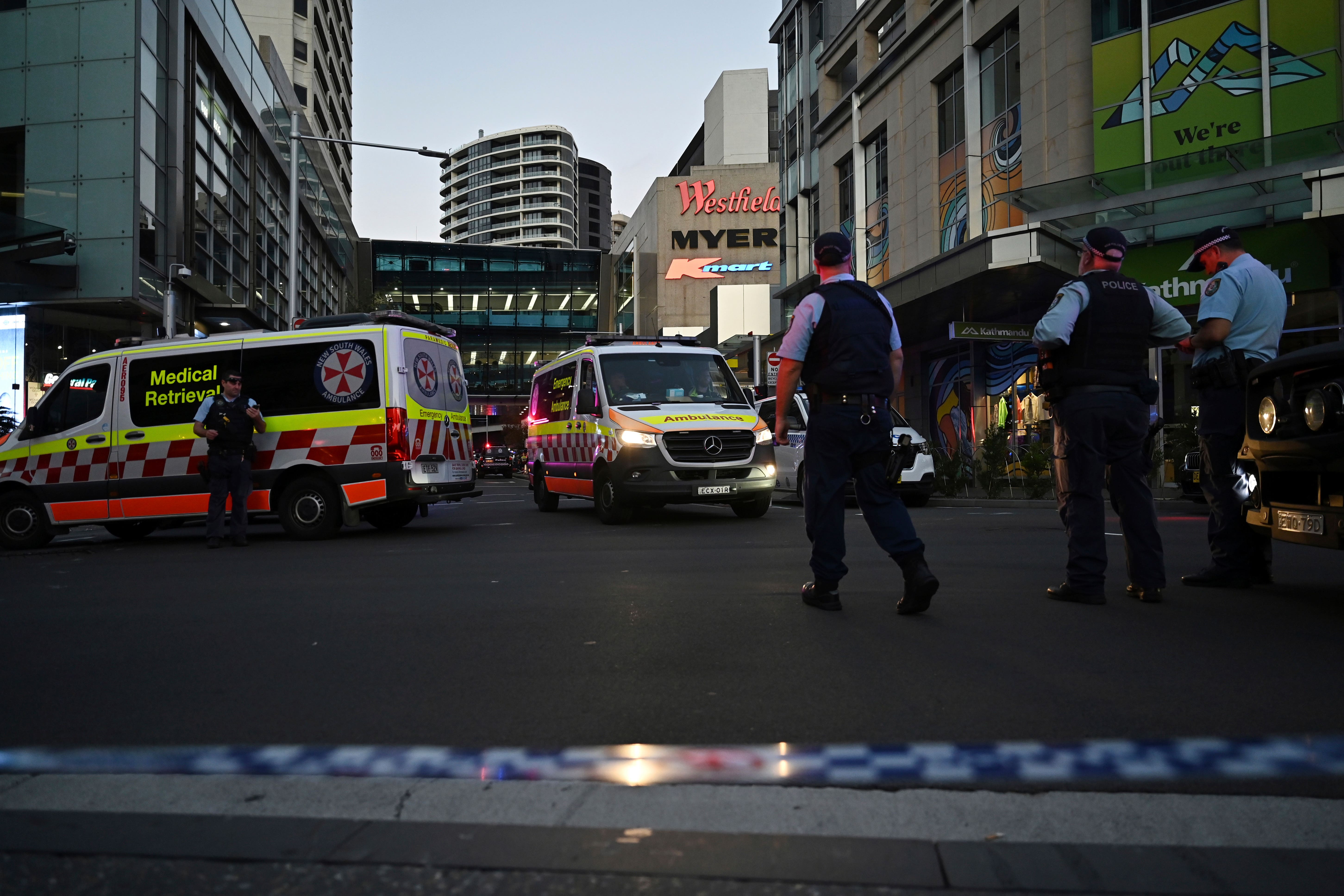 Emergency services at Bondi Junction (Steven Saphore/AAP Image via AP)