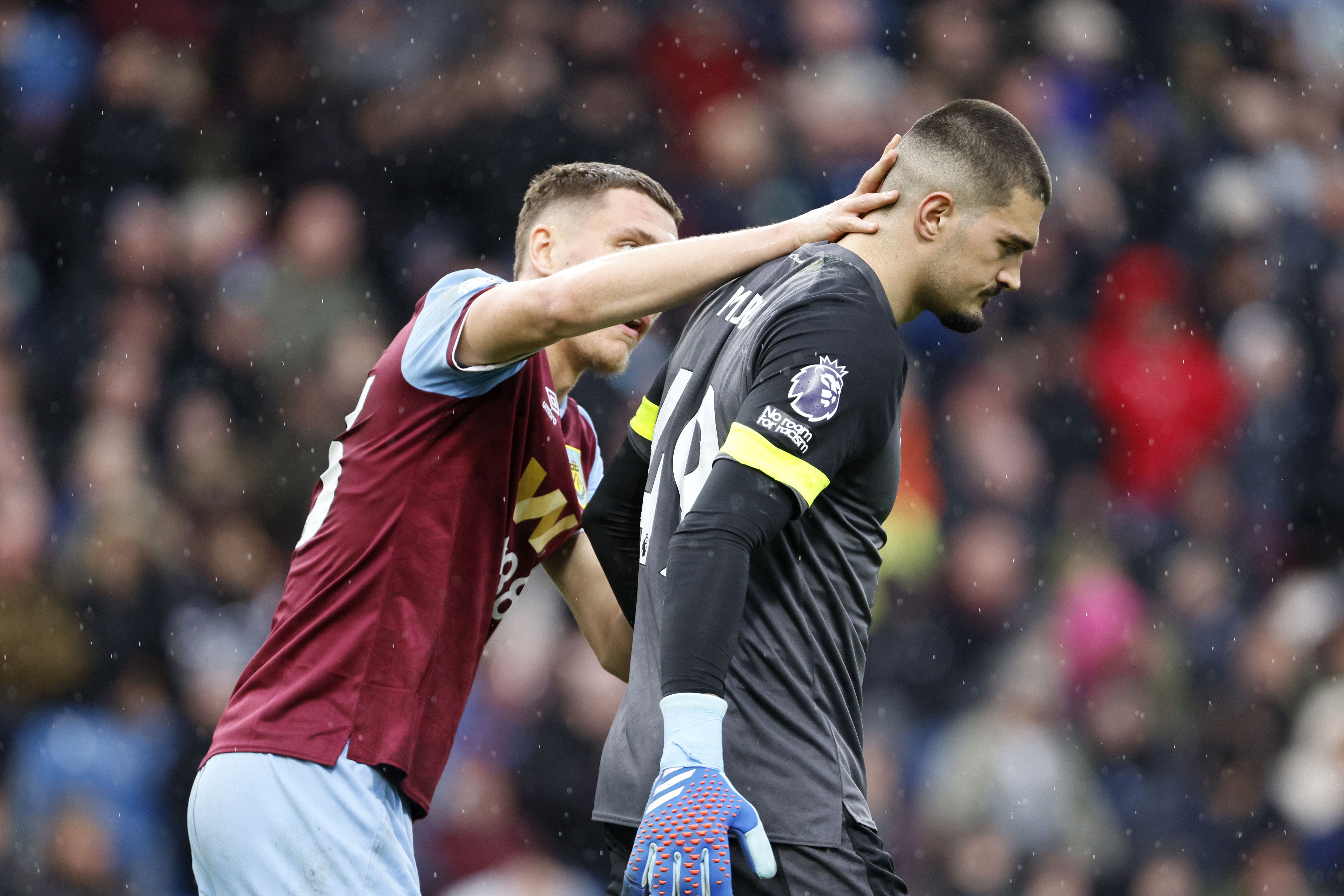 Burnley goalkeeper Arijanet Muric (right) reacts to his mistake against Brighton (Richard Sellers/PA).