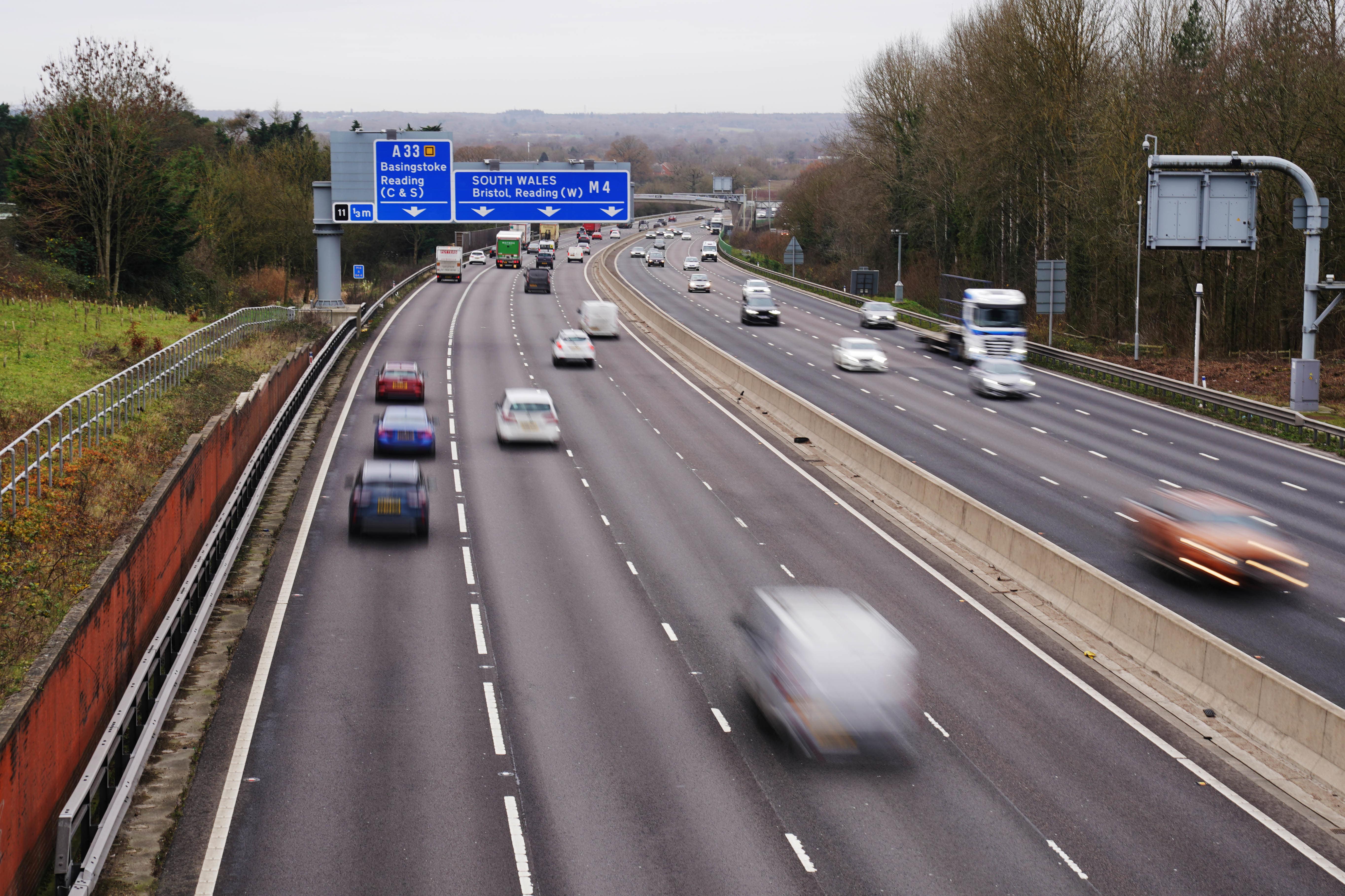 Vehicles on the M4 smart motorway