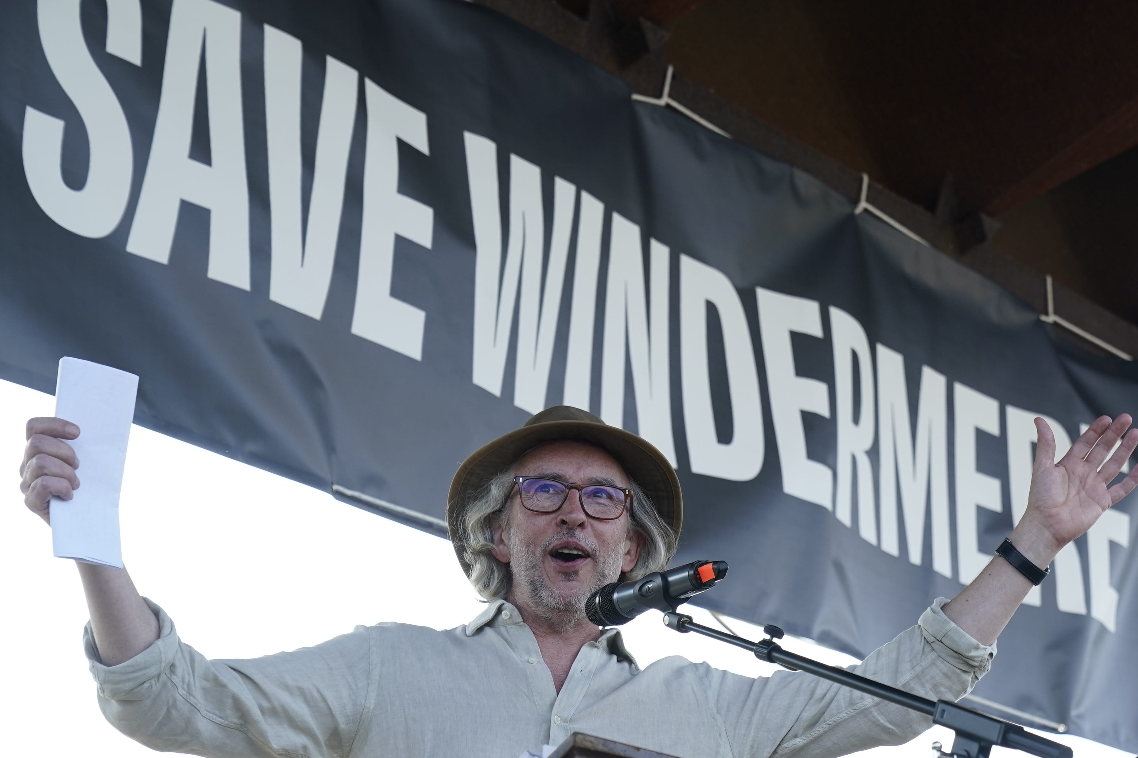 Steve Coogan attended a protest at Windermere last year (Danny Lawson/PA)