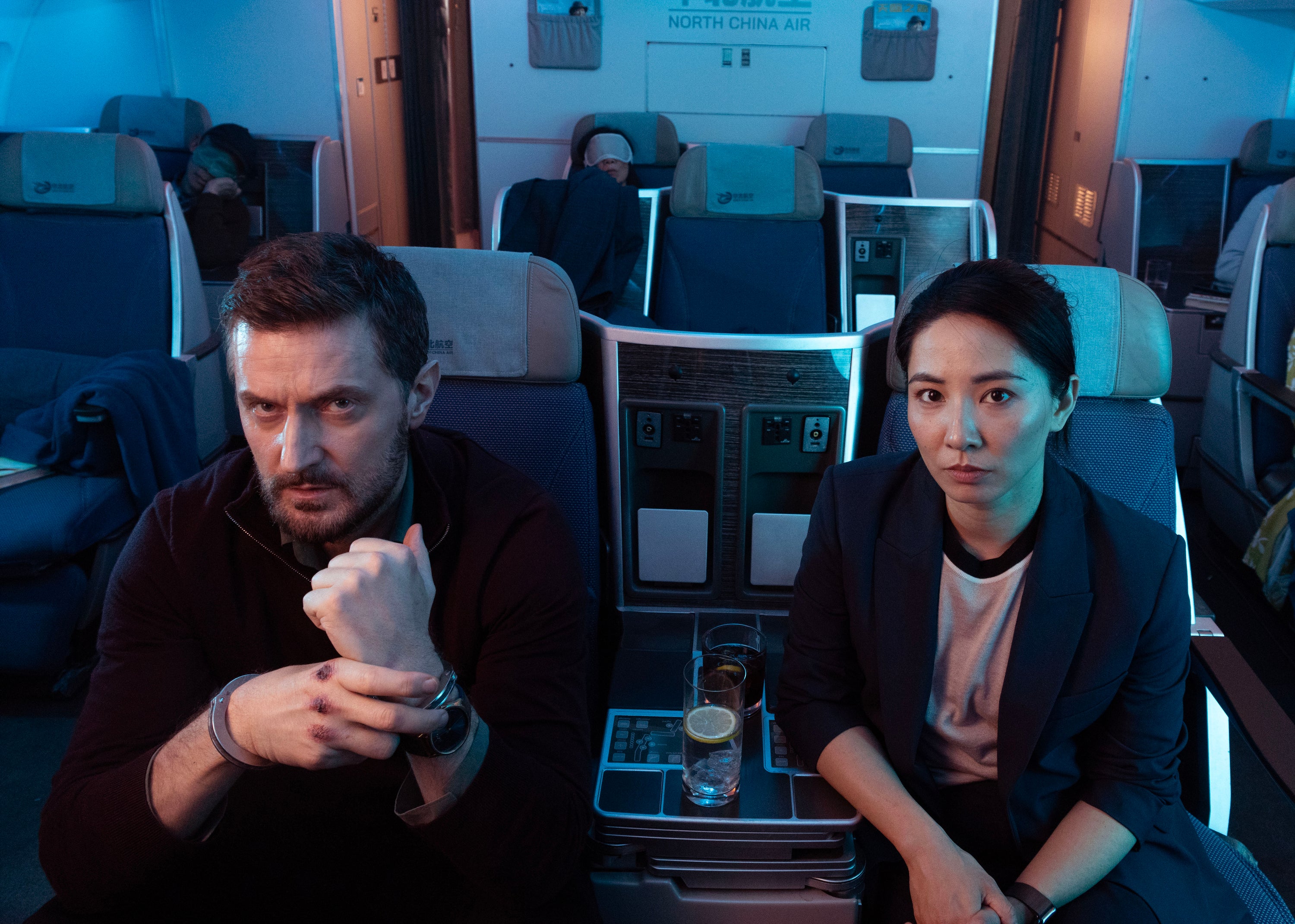 Richard Armitage and Jing Lusi in ‘Red Eye’