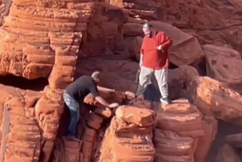 Two men were filmed vandalizing the ancient rock formations earlier this year