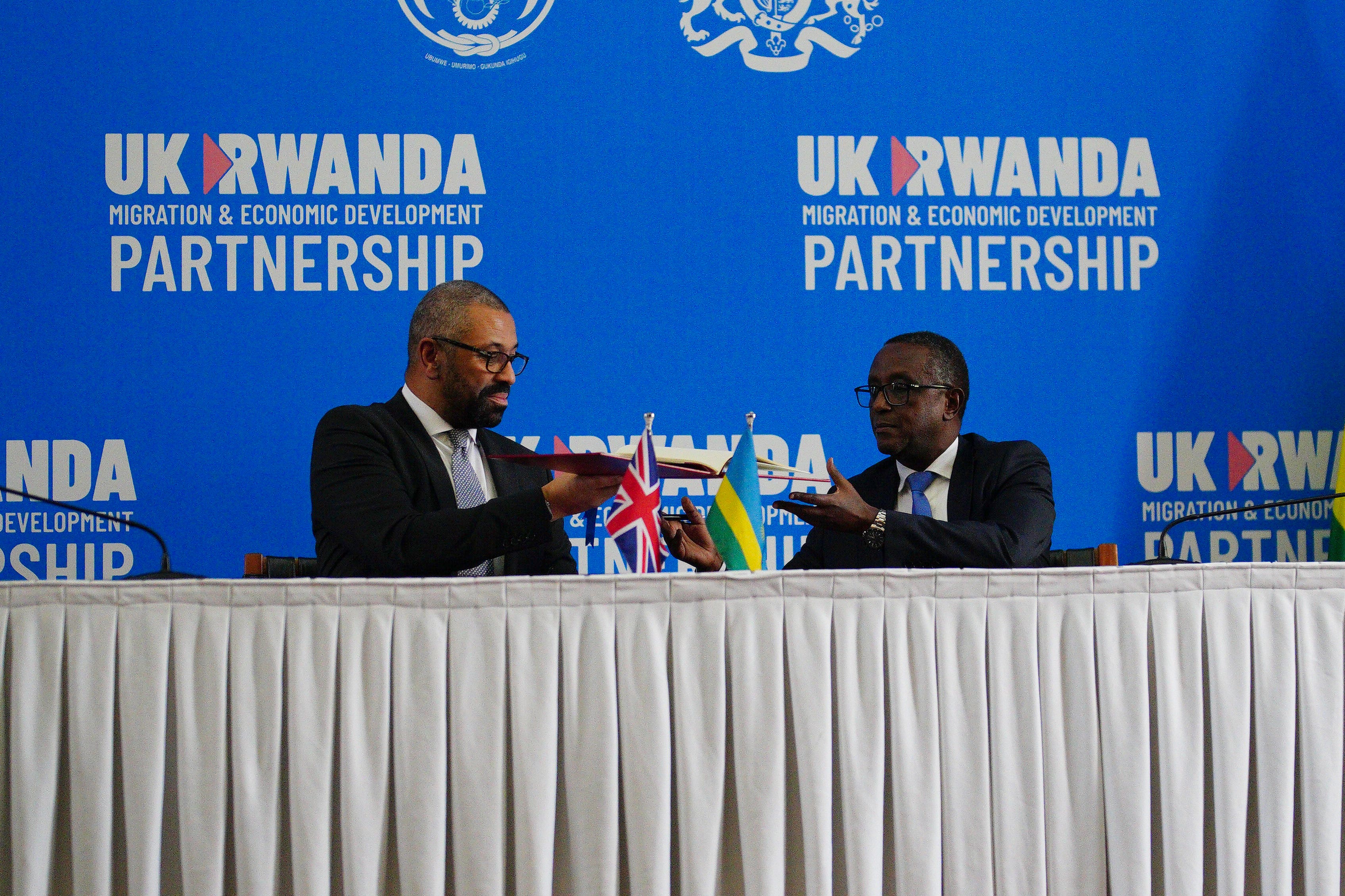 Home Secretary James Cleverly and Rwandan Minister of Foreign Affairs Vincent Biruta