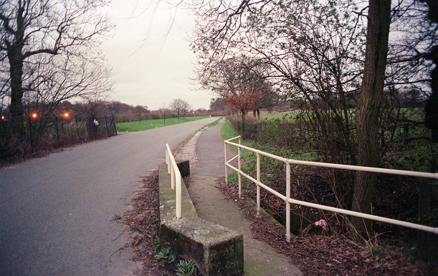 The approach road to Gullivers World theme park in the Callands area of Warrington, where baby Callum was discovered in March 1998