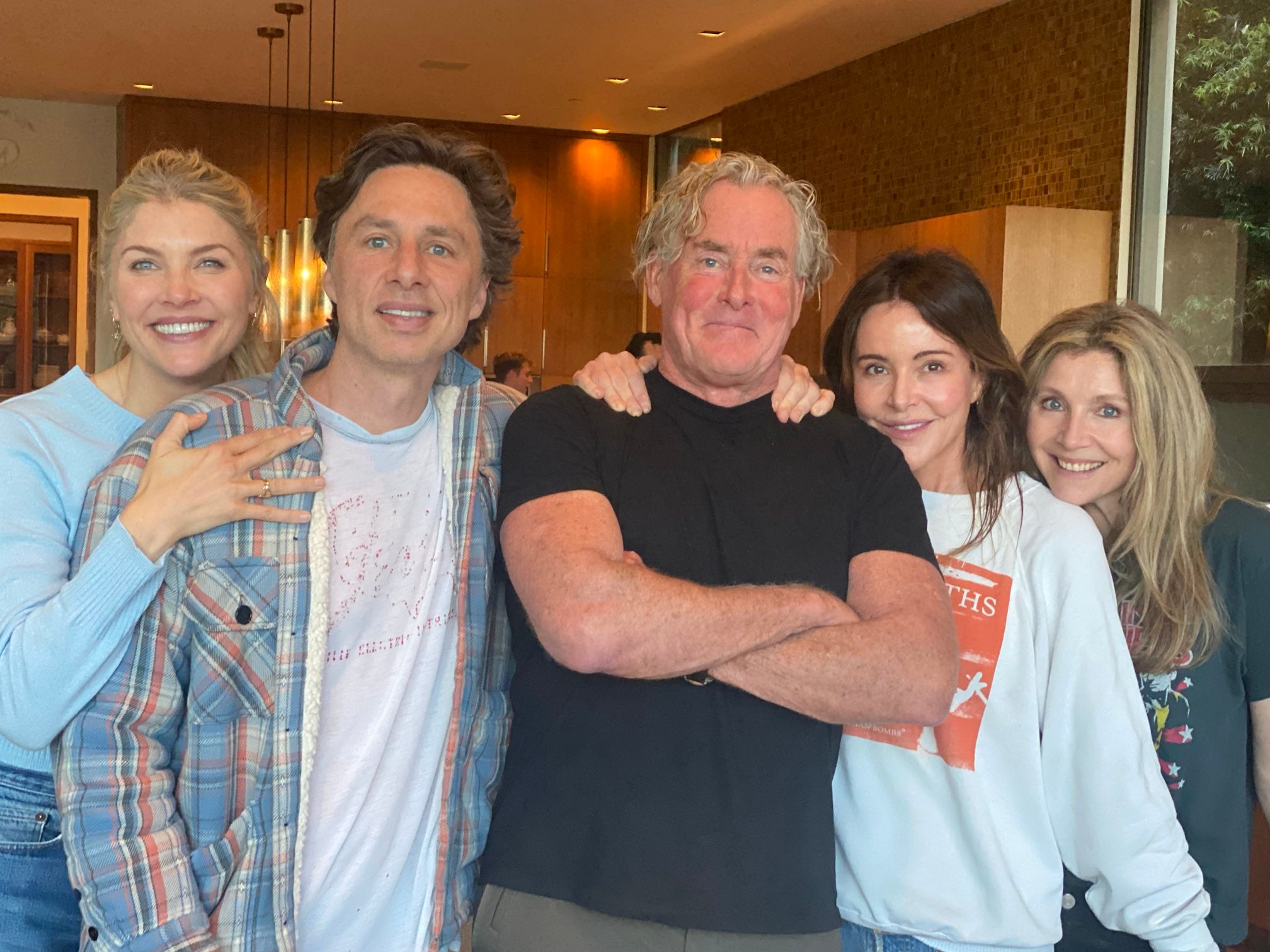 The cast were reunited for a ‘pizza party’