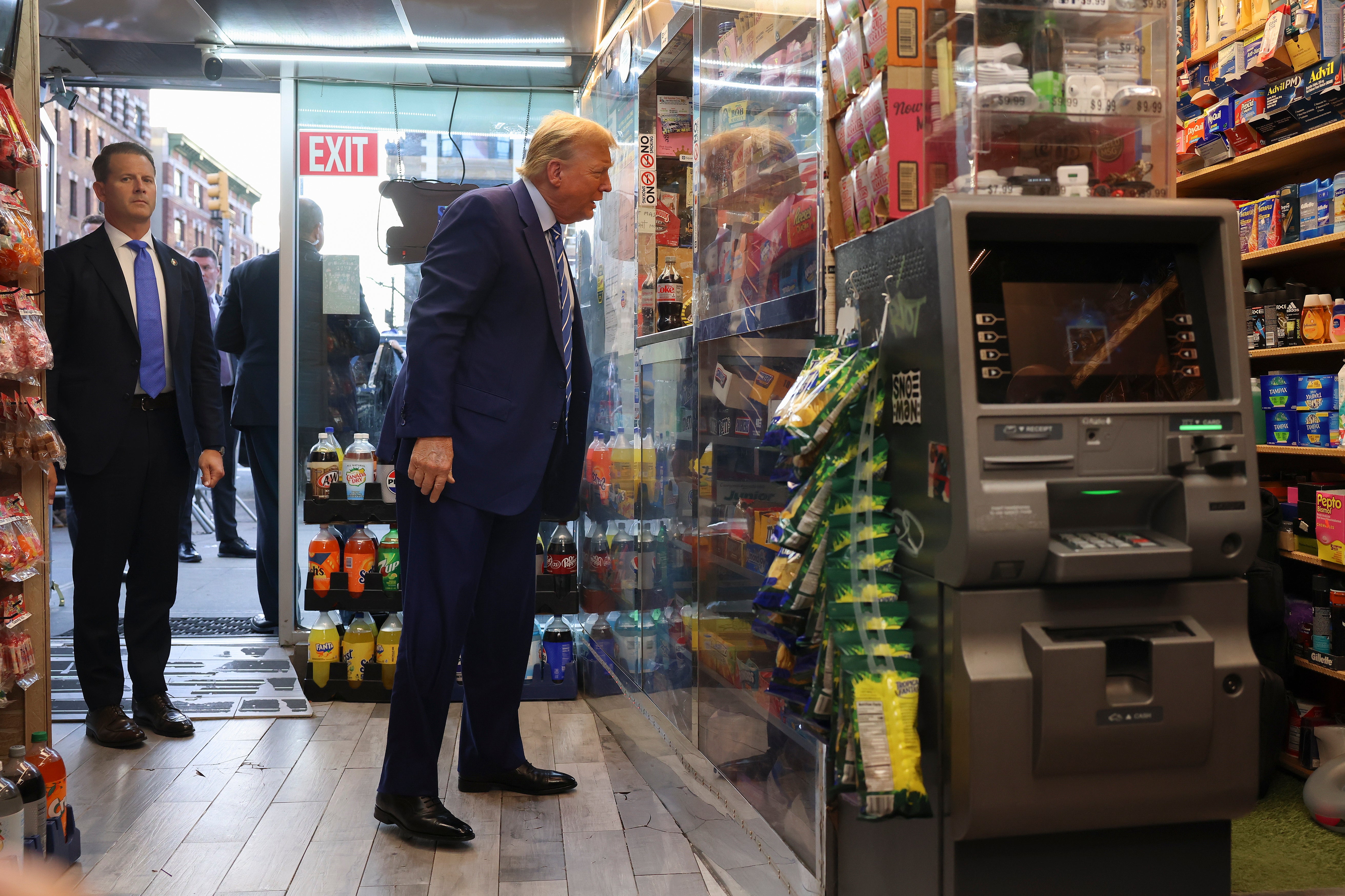 Following his second day in court, Donald Trump made a stop at a Harlem bodega, where a clerk stabbed an ex-con to death in self-defense in 2022