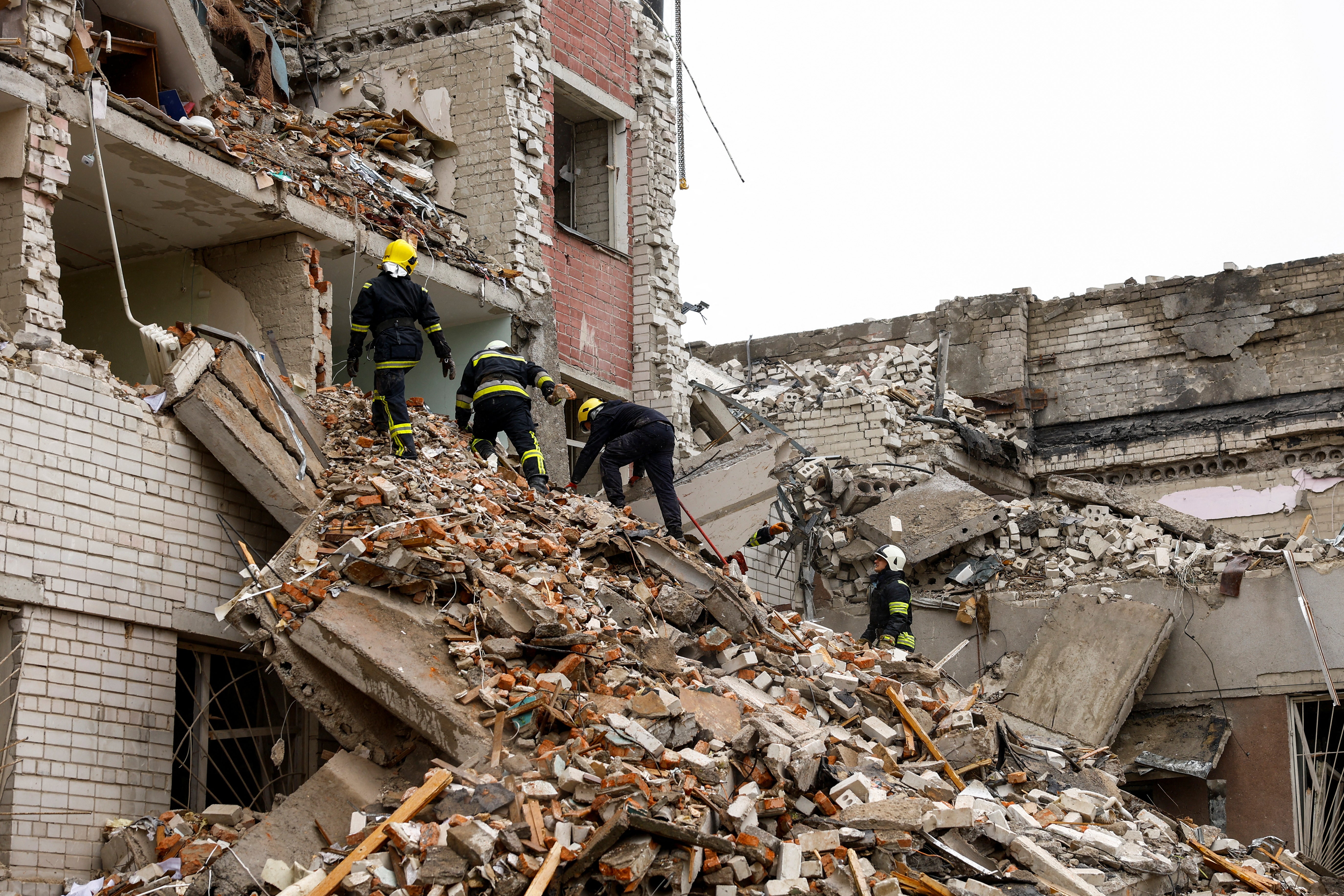 The strike hit an apartment building in the city near the Russian border