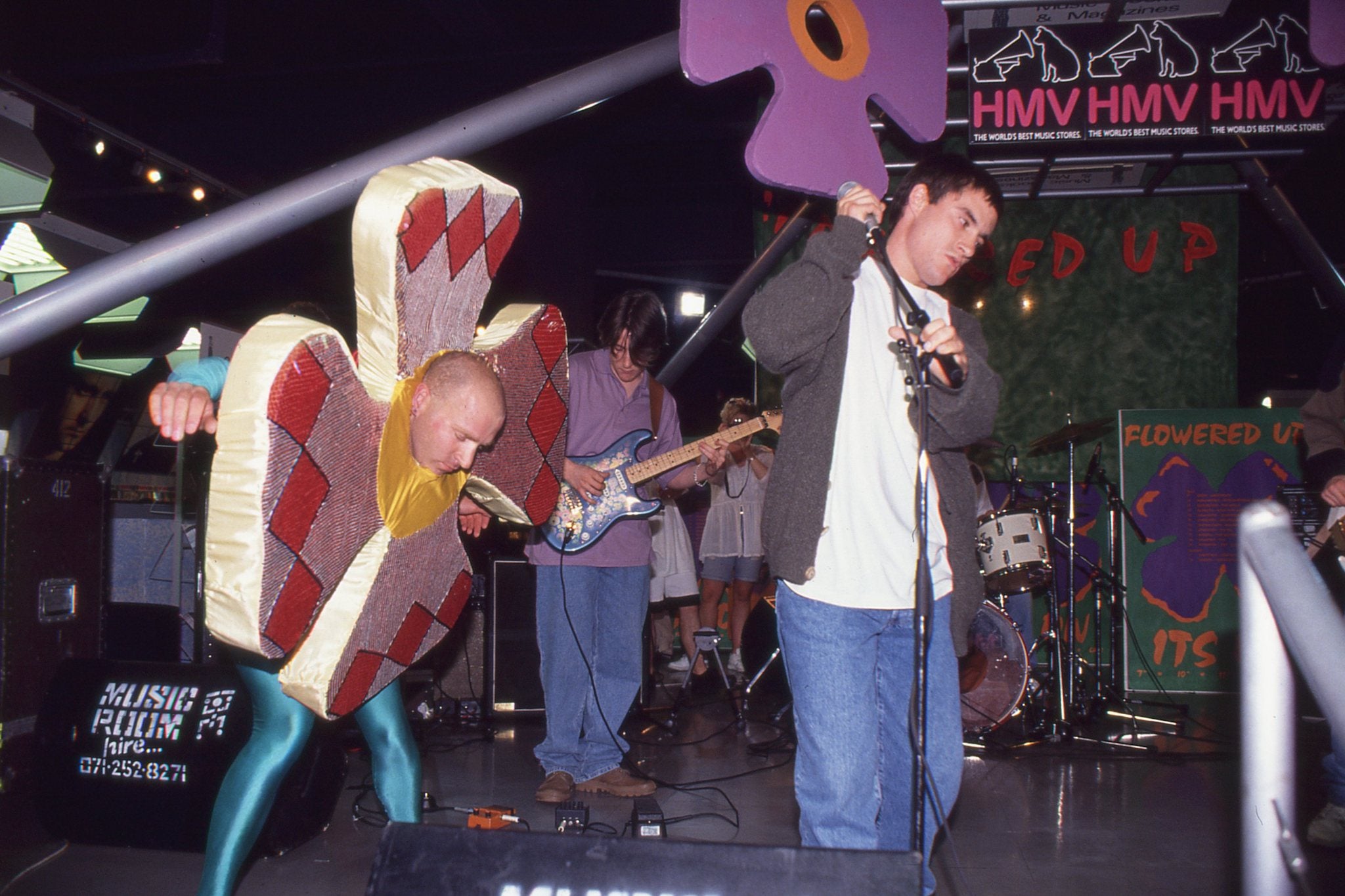 Flowered Up take the stage at HMV in July 1990