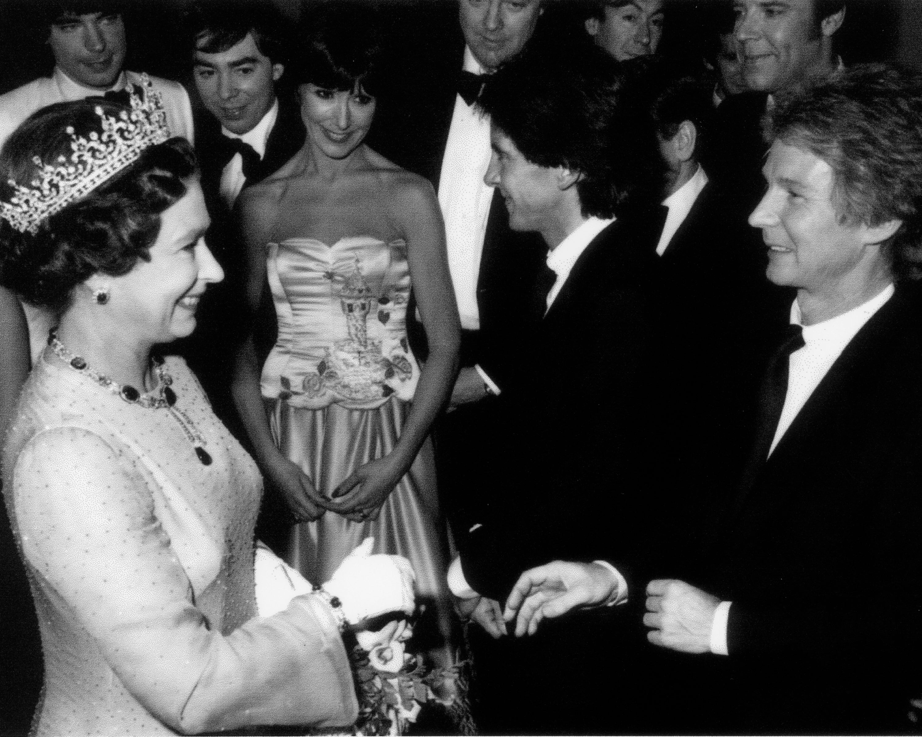 The Searchers meeting Queen Elizabeth II in 1981 at the Royal Variety Show