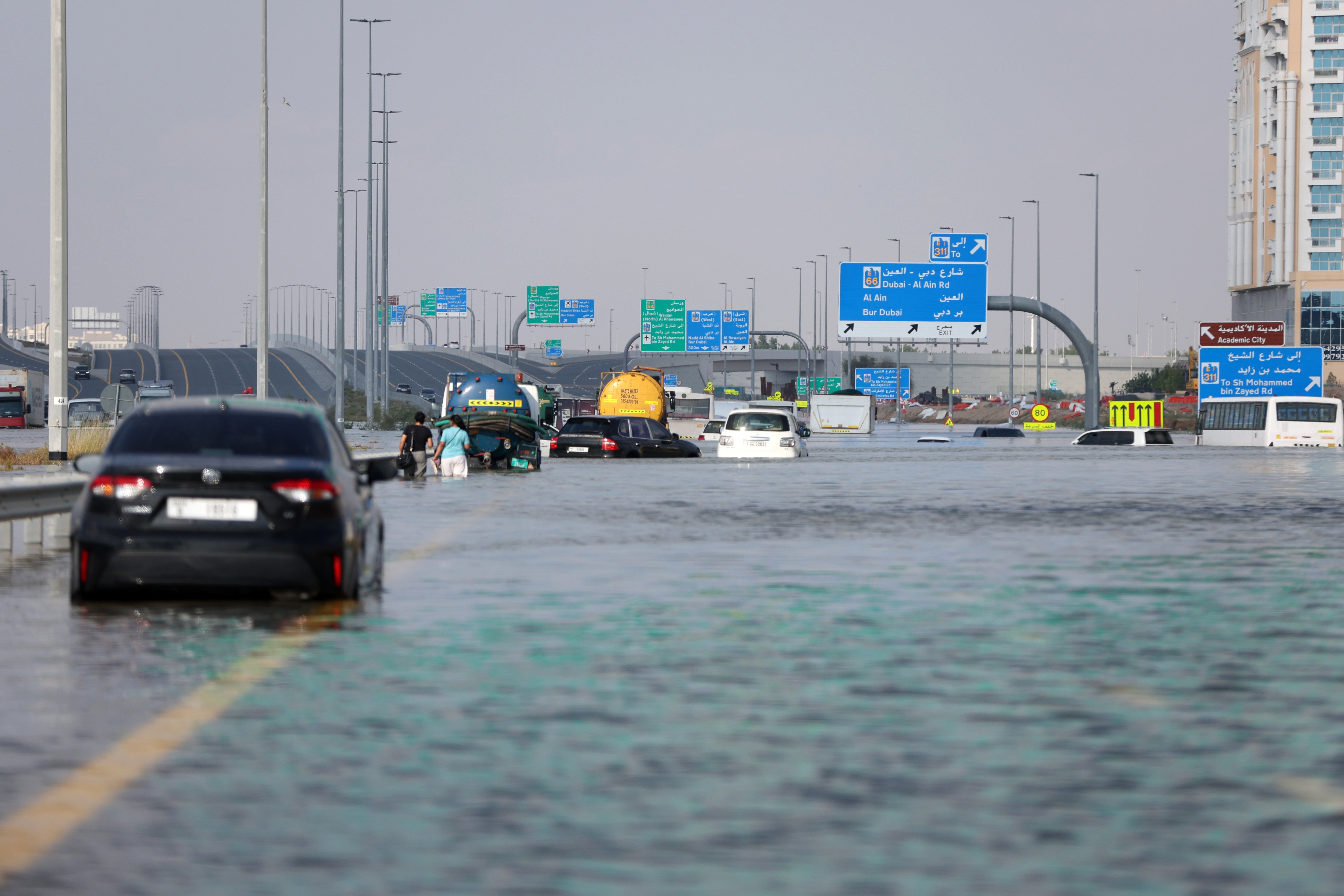 Thousands of UK travellers are struggling to get home after Dubai International Airport was flooded by an intense storm