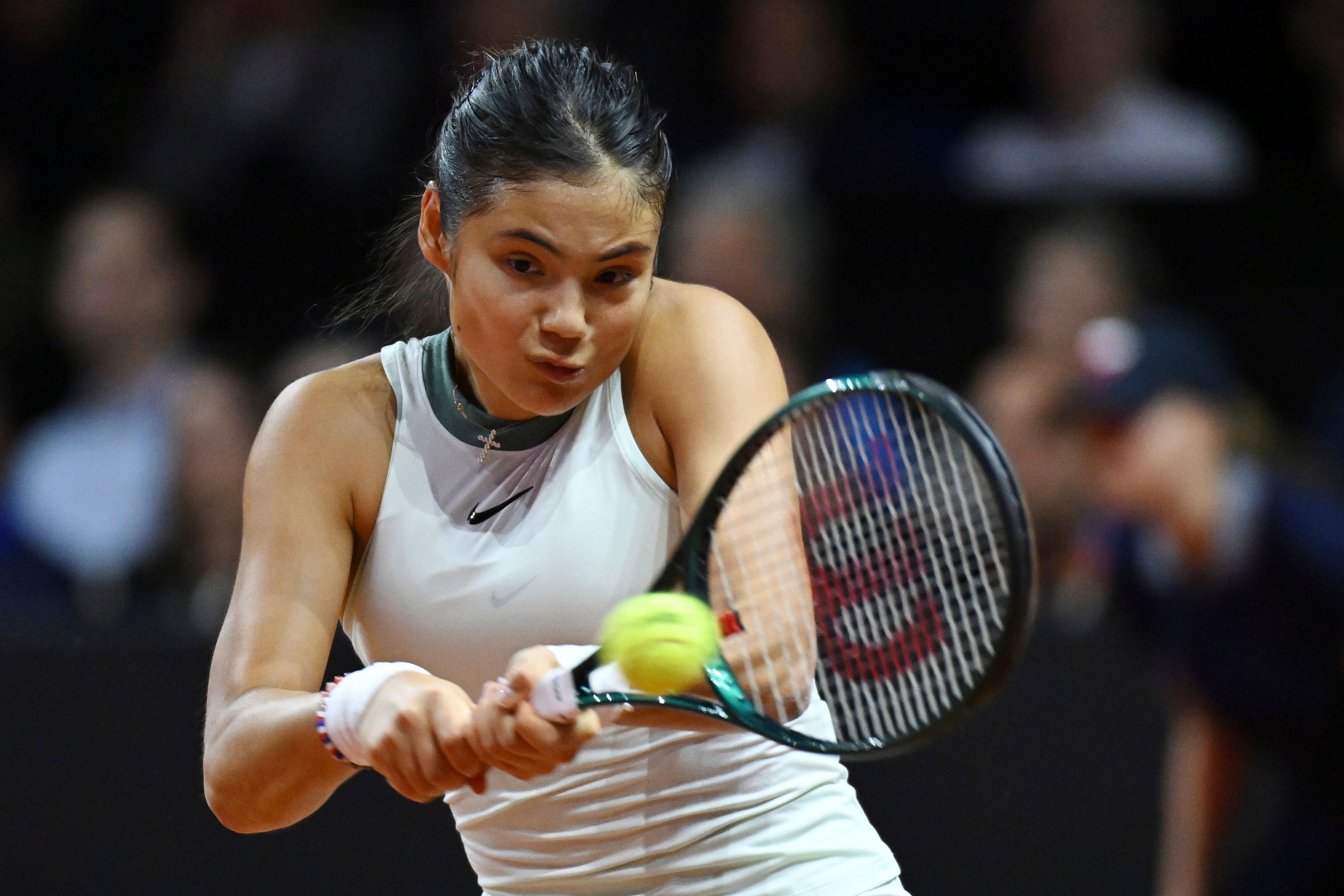 Emma Raducanu eased past Angelique Kerber in Stuttgart (Marijan Murat/AP)