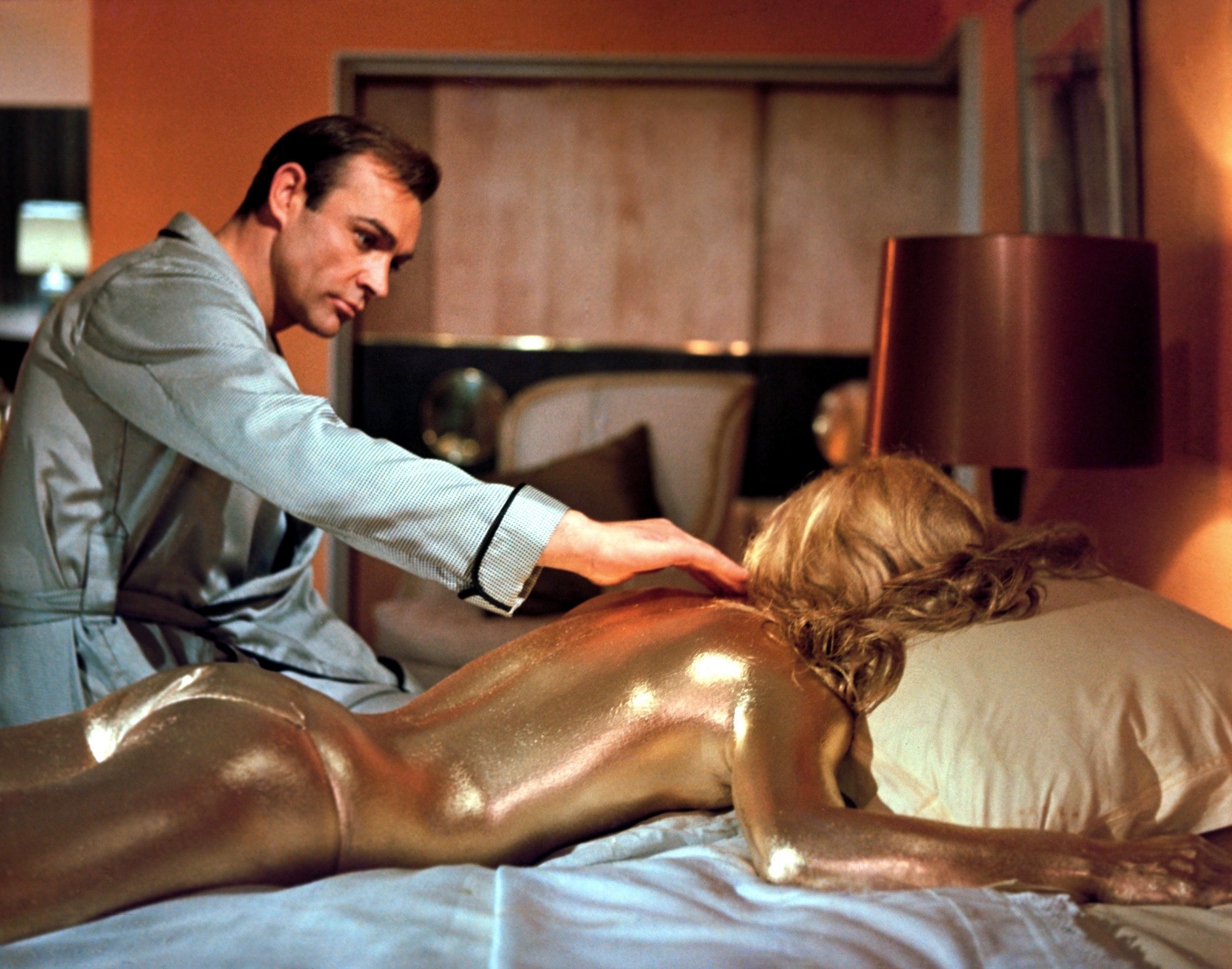 The gold type: Connery and a murdered Shirley Eaton in ‘Goldfinger’