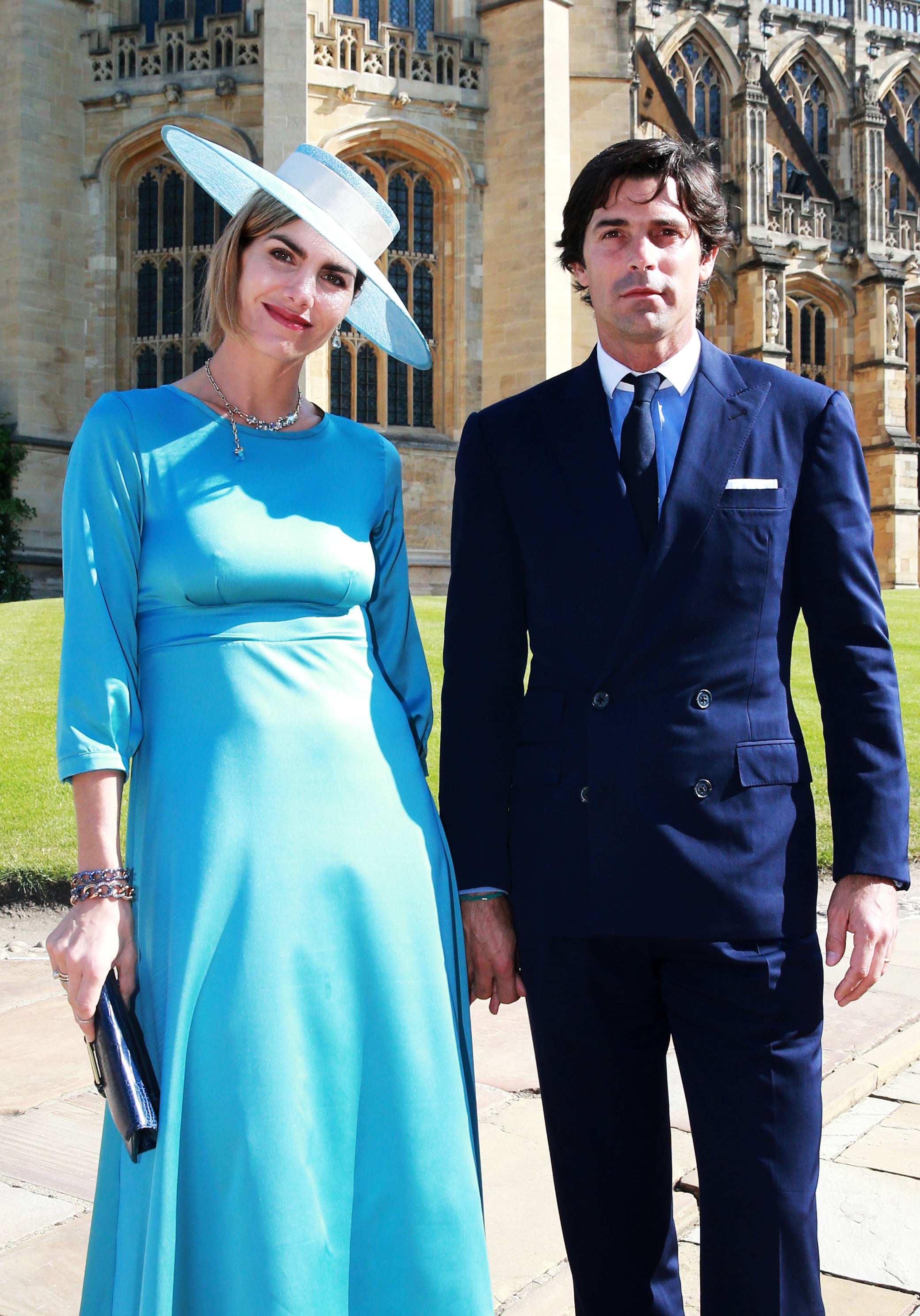 Blue moment: Blaquier and Figueras arrive for Harry and Meghan’s wedding in 2018