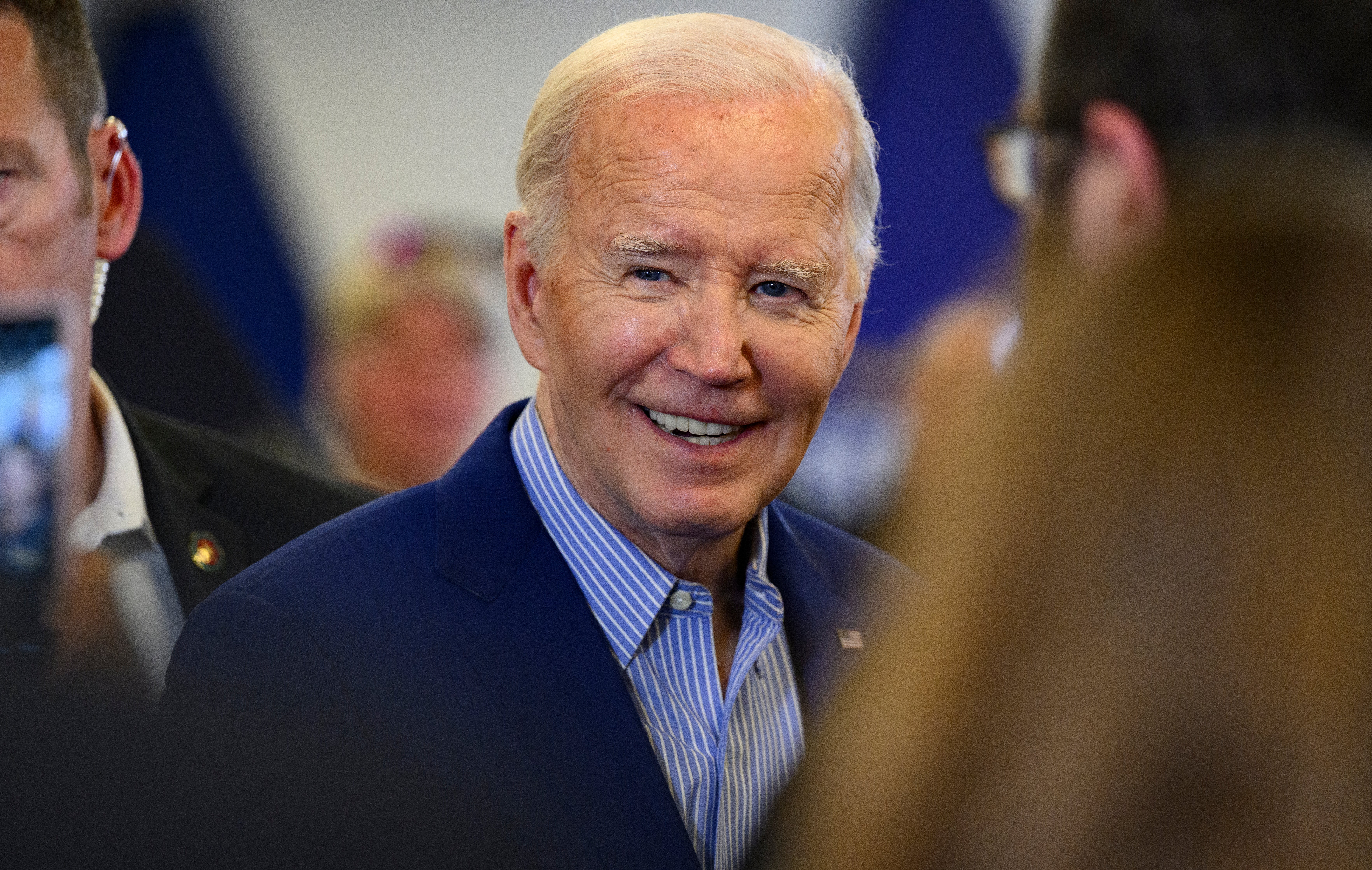 Joe Biden campaigning in Pittsburgh, Pennsylvania, on 17 April