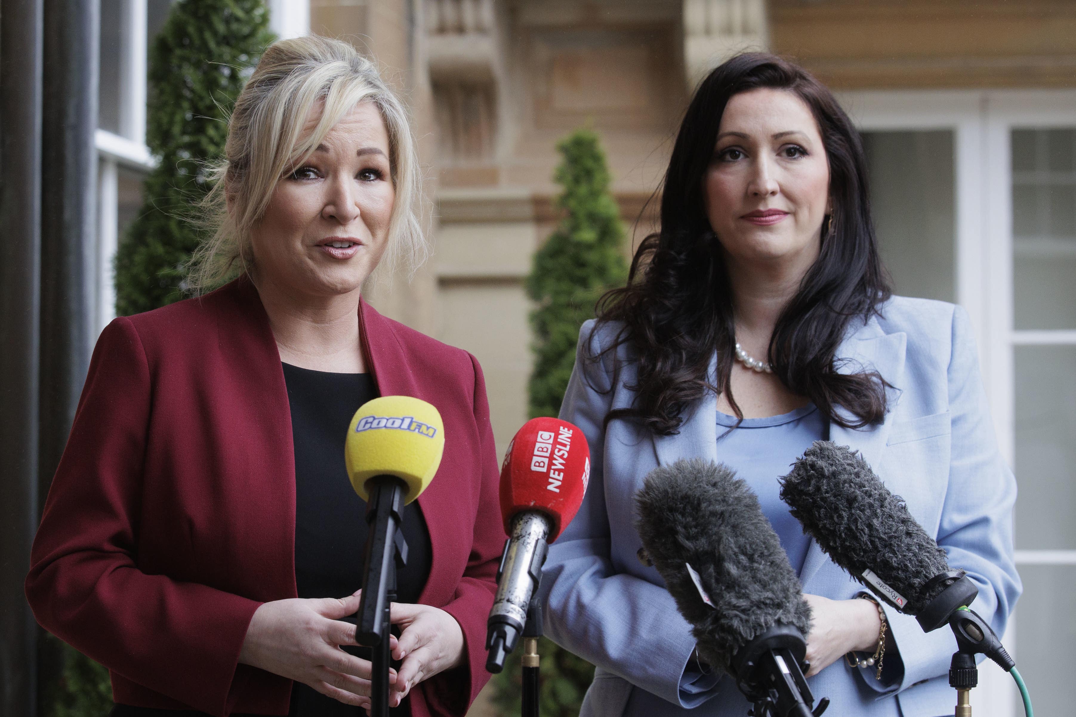 First Minister Michelle O’Neill and deputy First Minister Emma Little-Pengelly were speaking after meeting Northern Ireland Secretary Chris Heaton-Harris (Liam McBurney/PA)