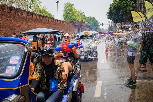 <p>Slippery when wet: expect to get soaked during Songkran </p>