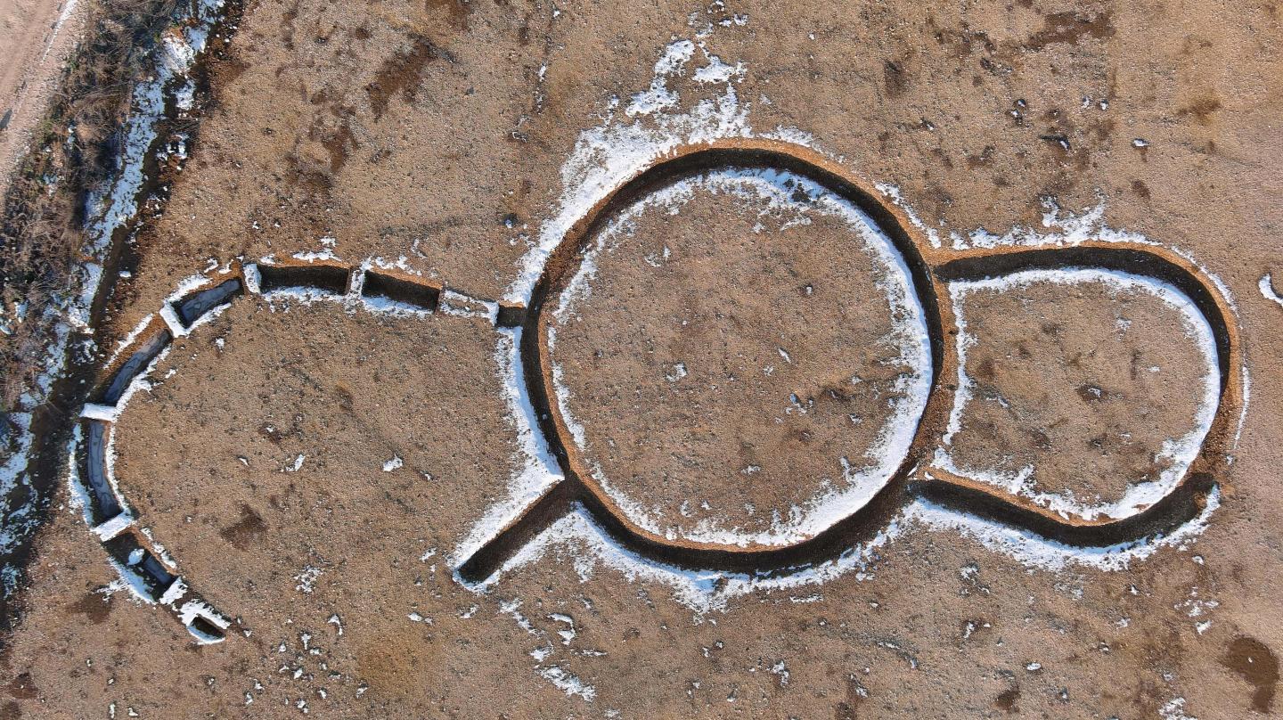 Aerial view of the ancient monument