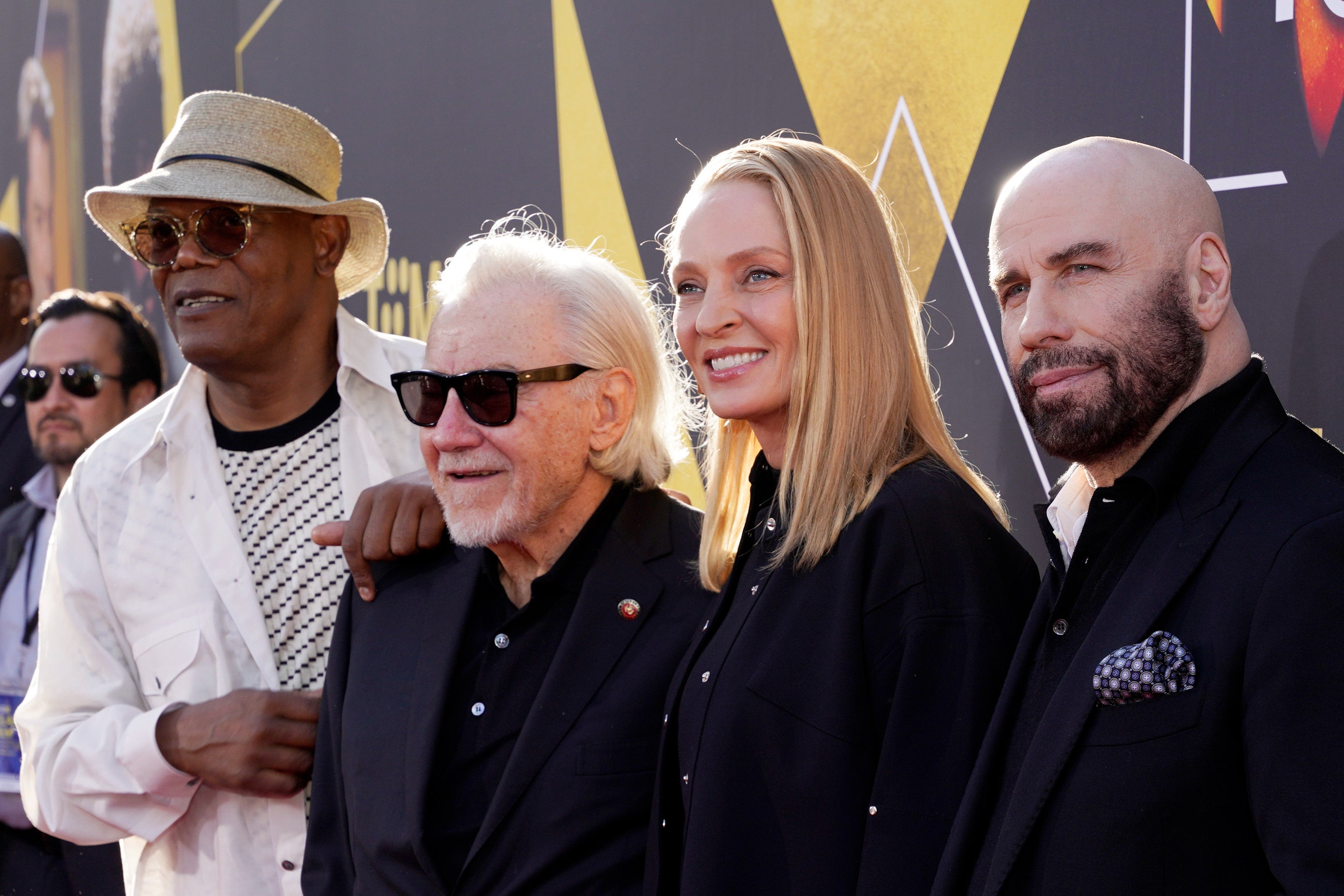 Samuel L Jackson, Harvey Keitel, Uma Thurman and John Travolta at the 30th Anniversary of ‘Pulp Fiction’ event