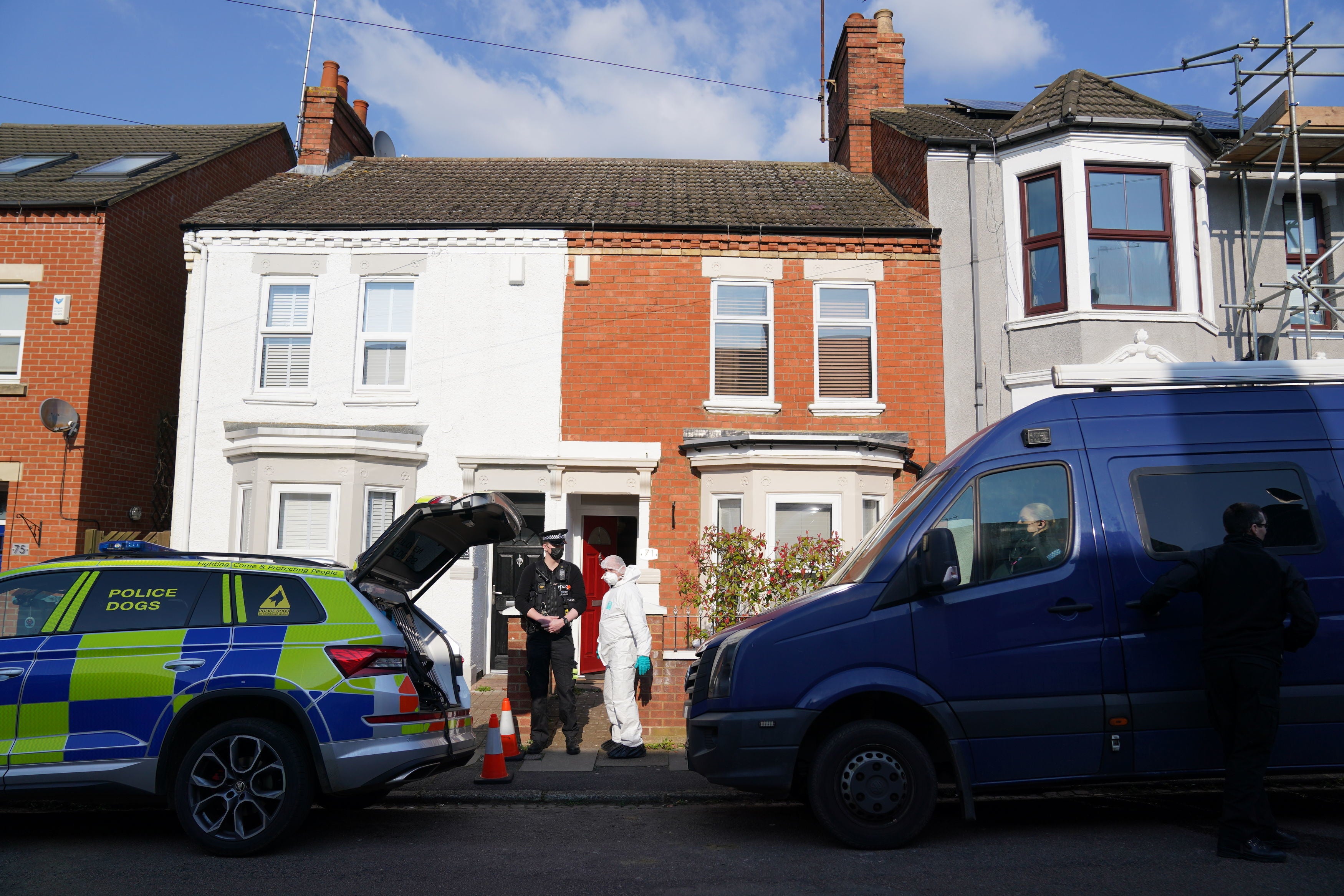 Police pictured at the scene after Mr Billingham’s body was discovered