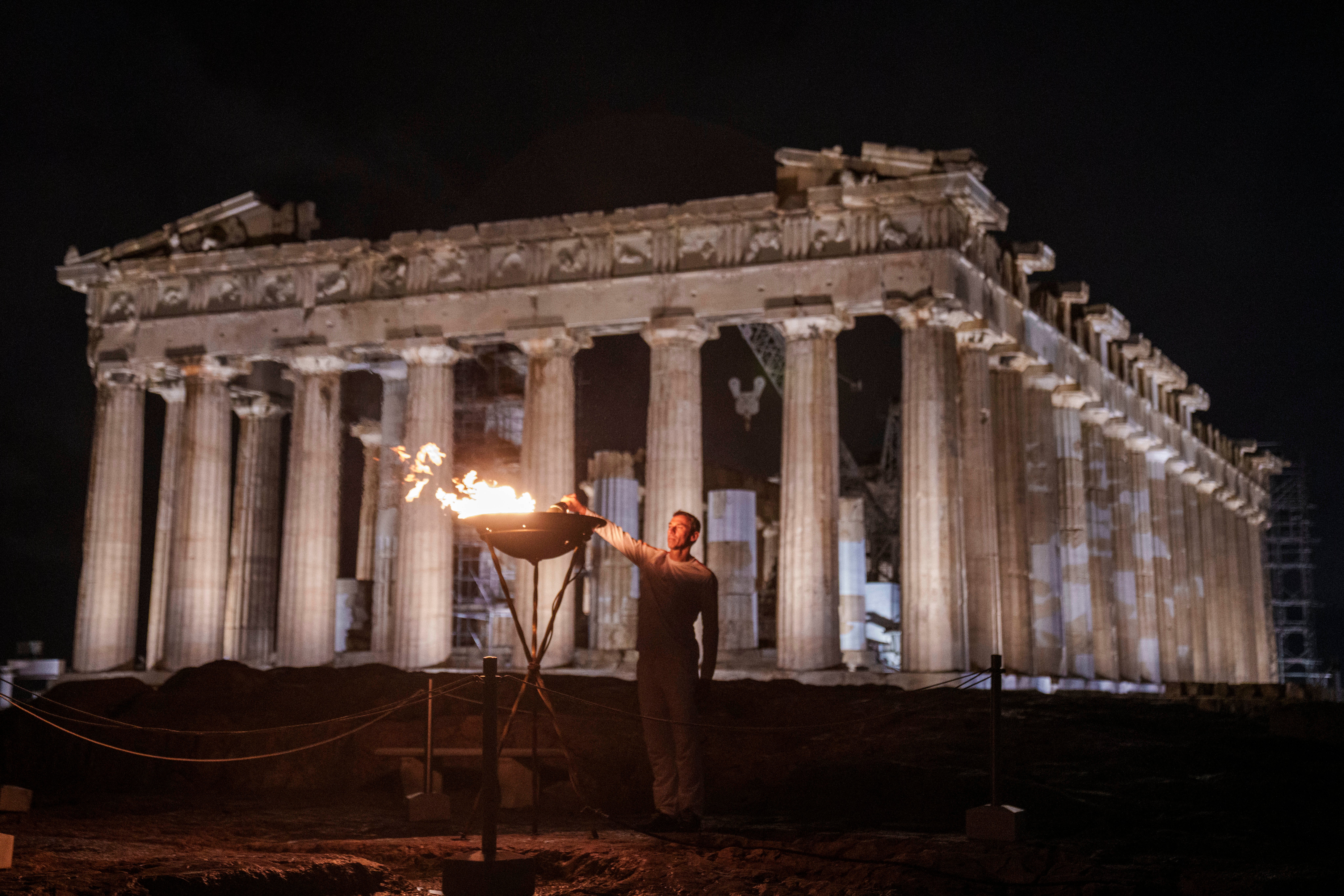 Greece Olympics Paris Torch Relay Acropolis