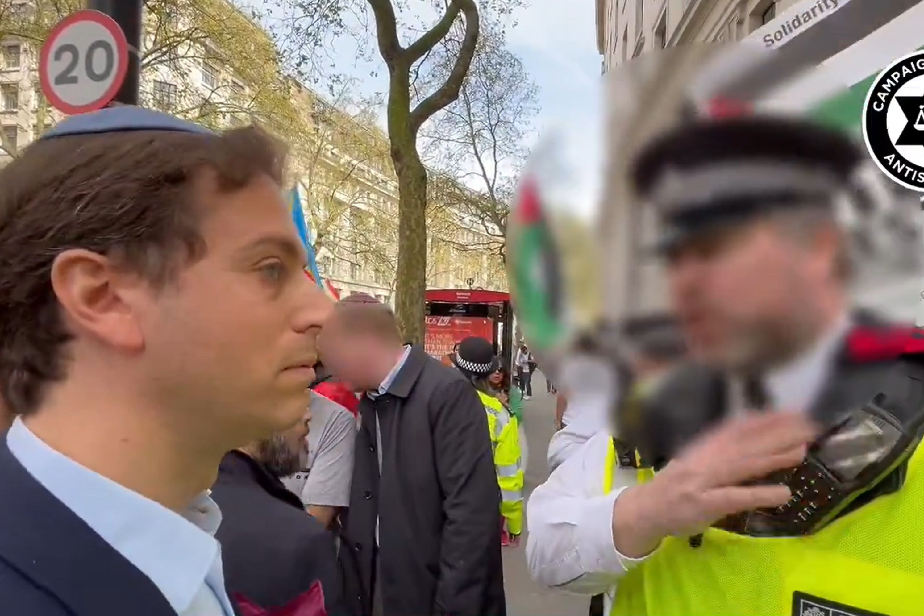 Campaign Against Antisemitism chief executive Gideon Falter was threatened with arrest near a pro-Palestine demonstration (Campaign Against Antisemitism/PA)