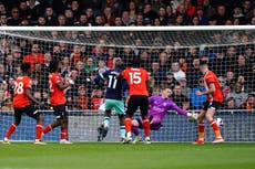 Luton’s survival hopes dashed as Brentford run riot at Kenilworth Road