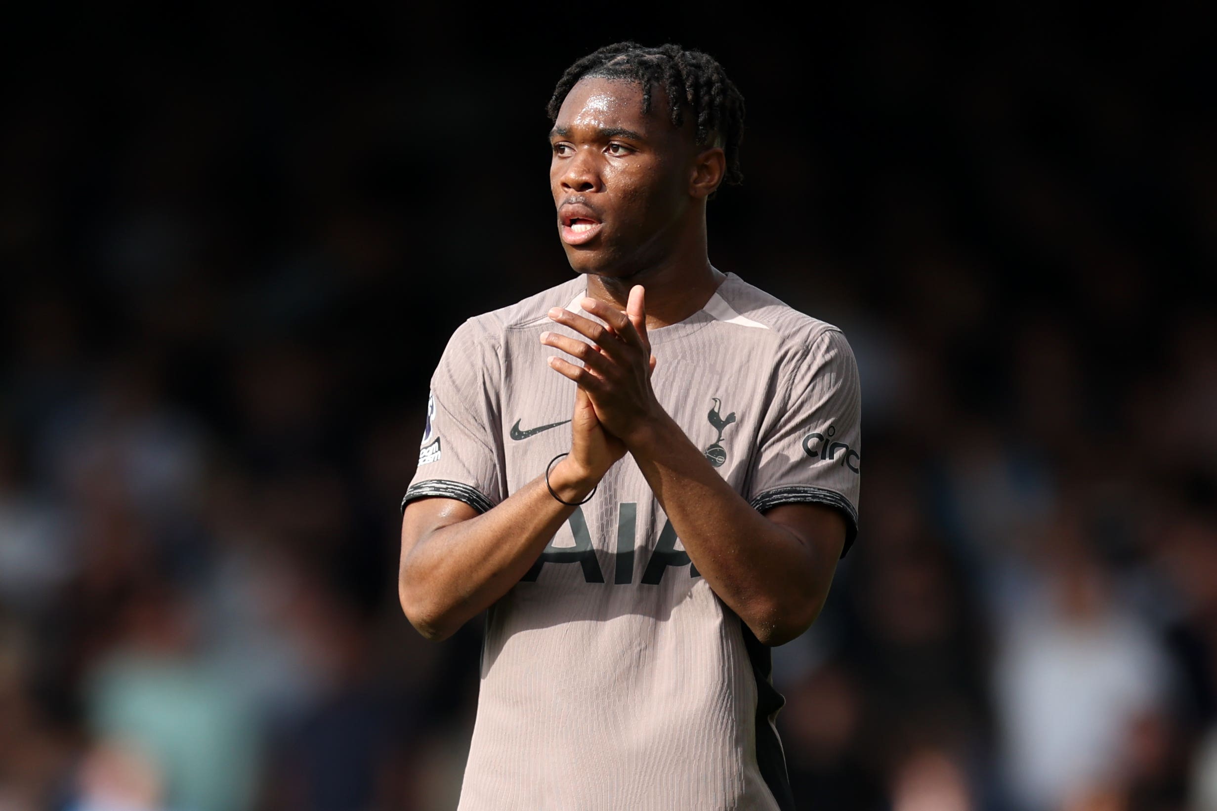 Tottenham full-back Destiny Udogie will miss the final month of the season (Bradley Collyer/PA)