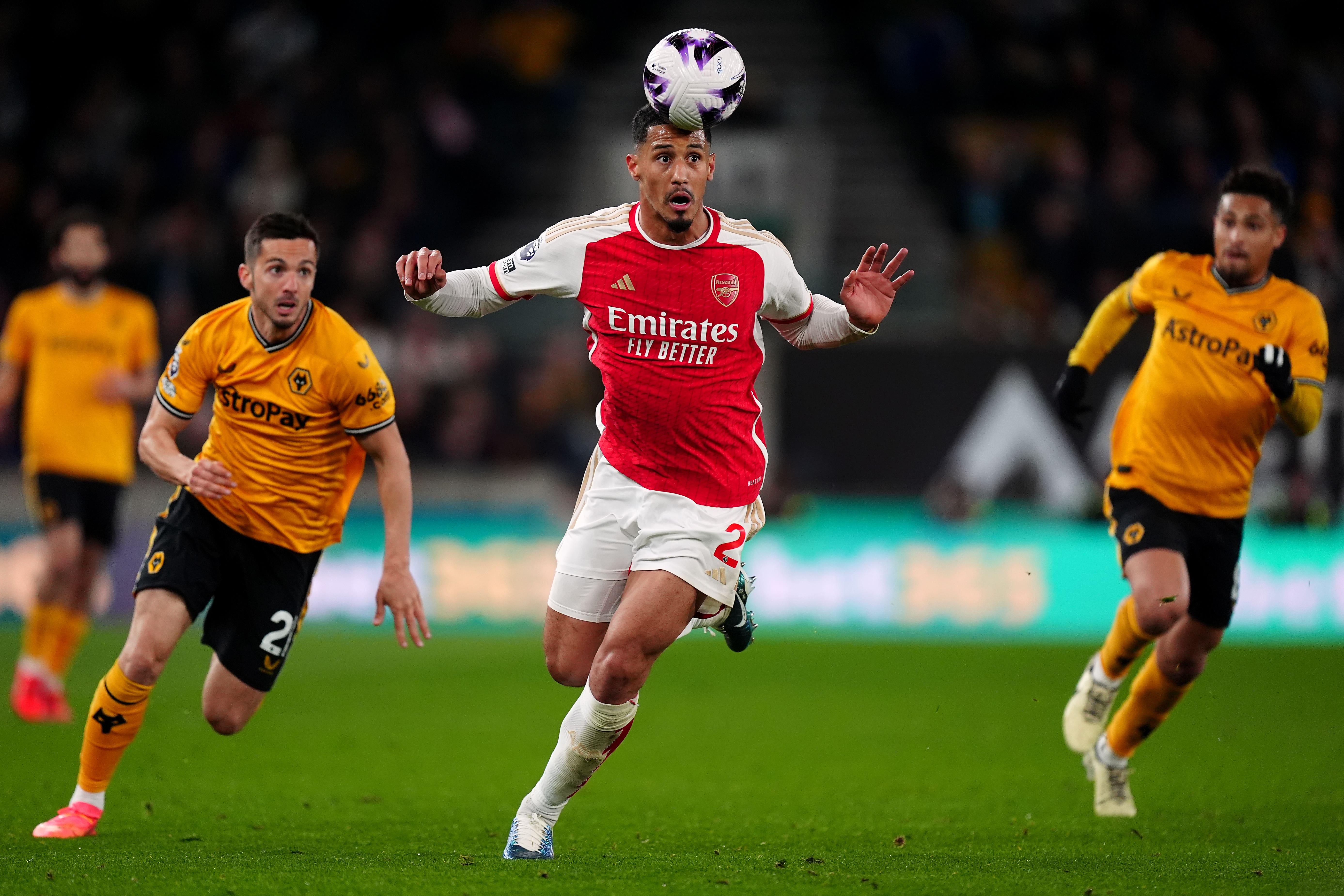 Arsenal’s William Saliba (Mike Egerton/PA)