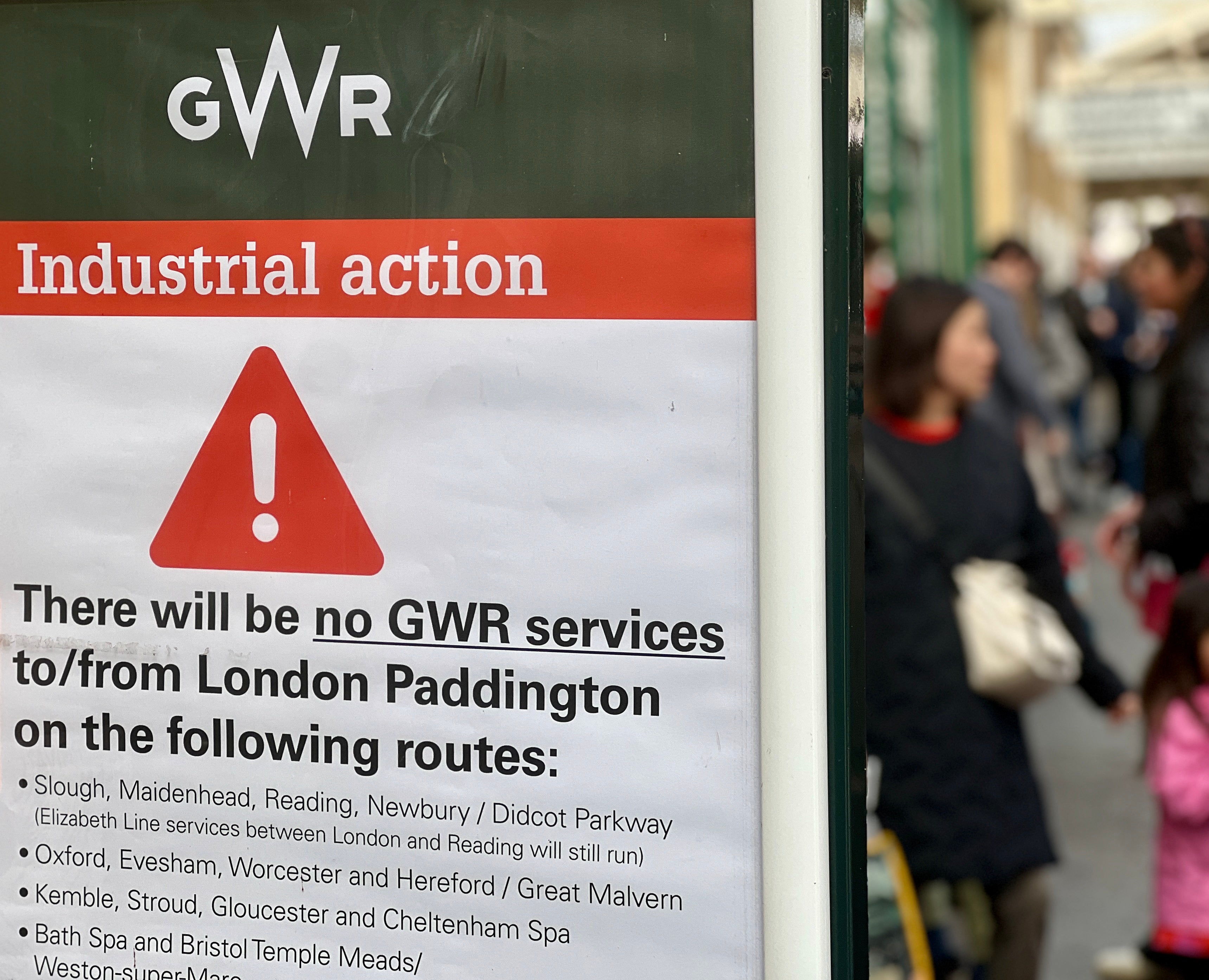 Closing time: GWR poster at Bath station announcing the previous round of stoppages