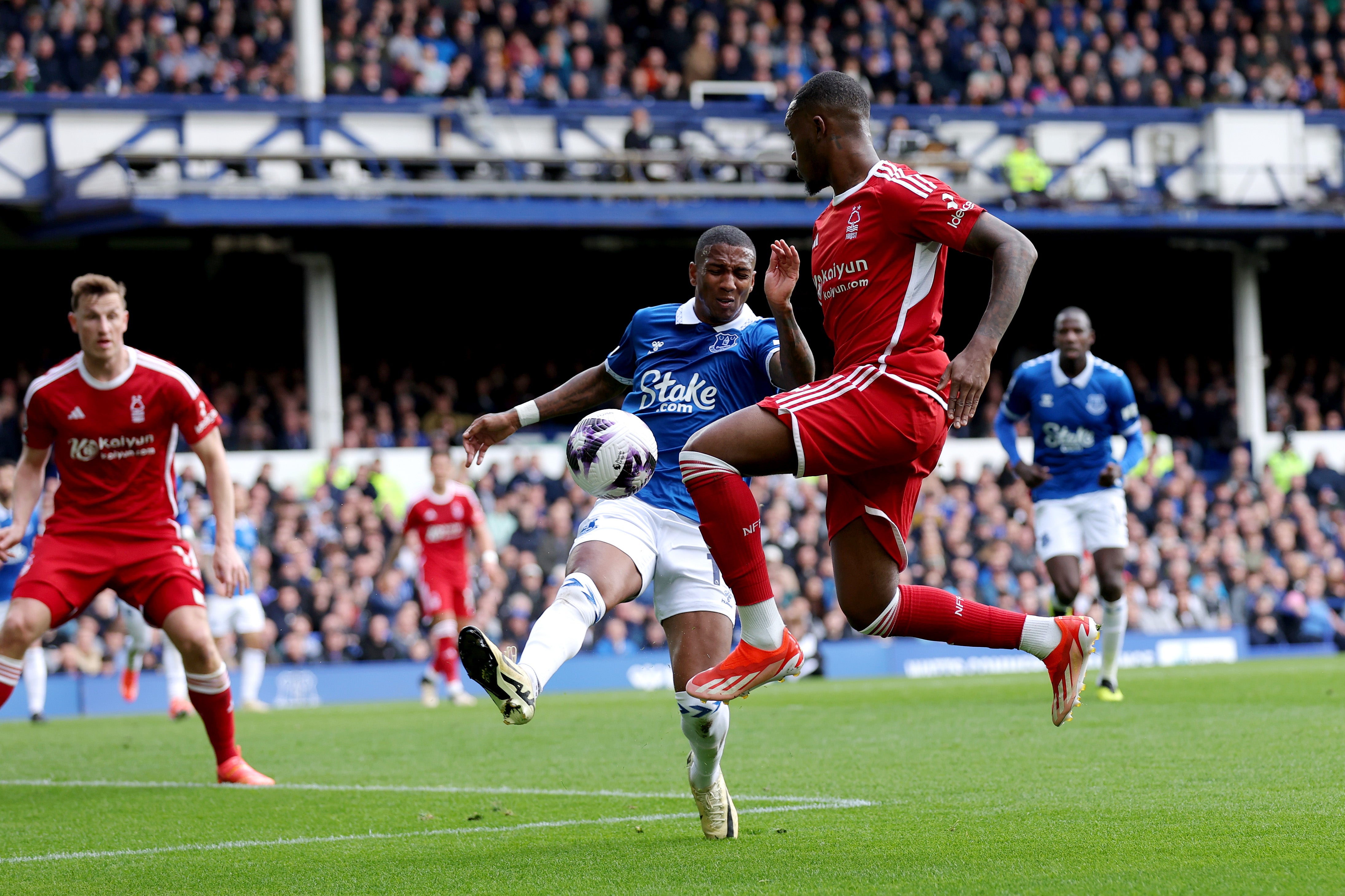 Ashley Young avoided conceding a penalty for this block with his hand