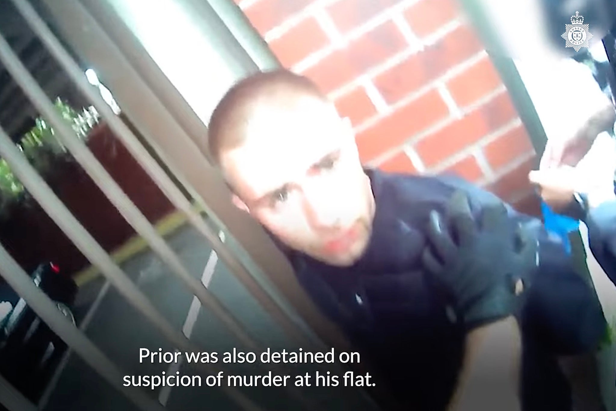 Kaydon Prior being arrested by police at his home shortly after the murder