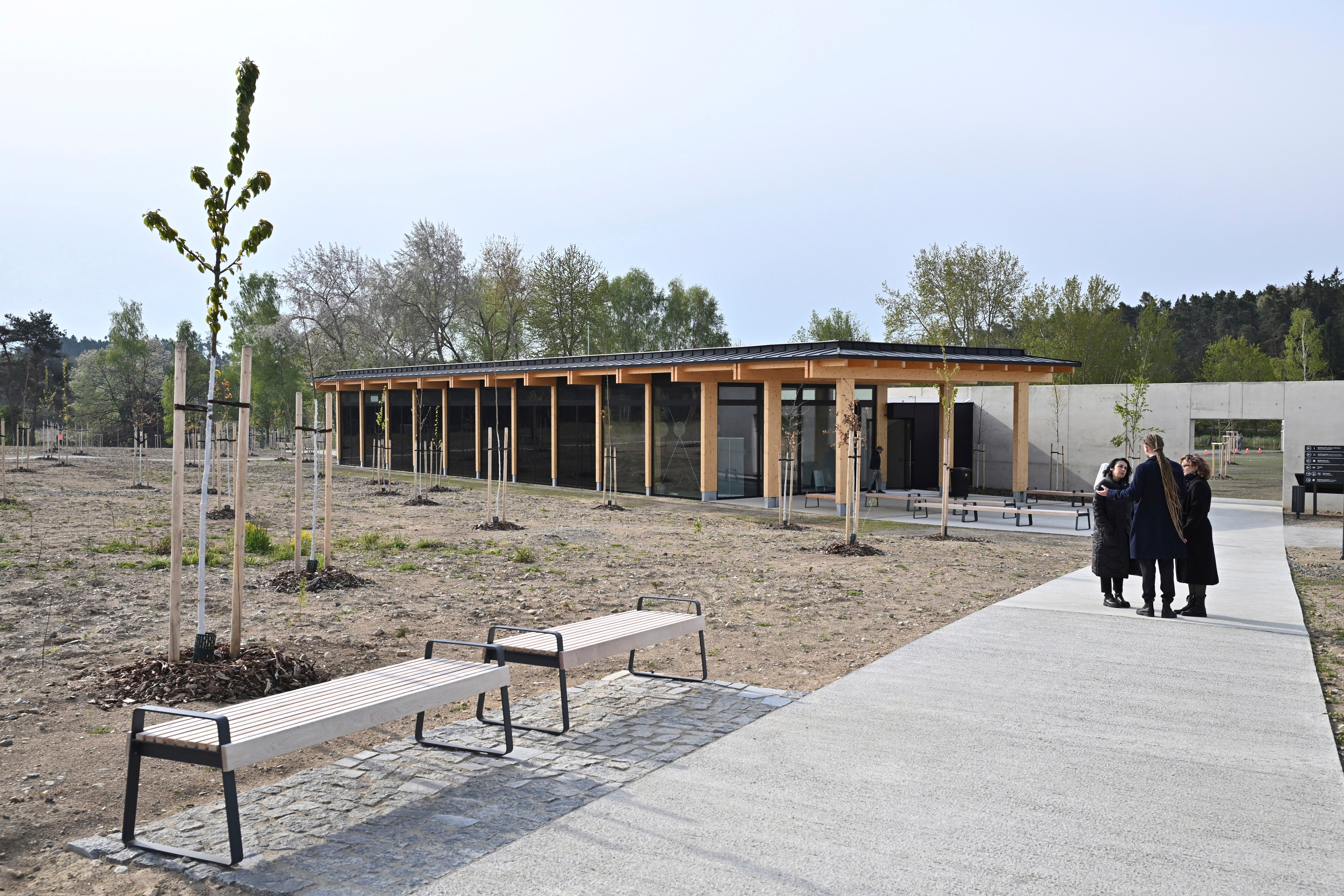 The Holocaust Memorial of Roma and Sinti is seen before the opening ceremony, in Lety, Czech Republic, Tuesday, April 23