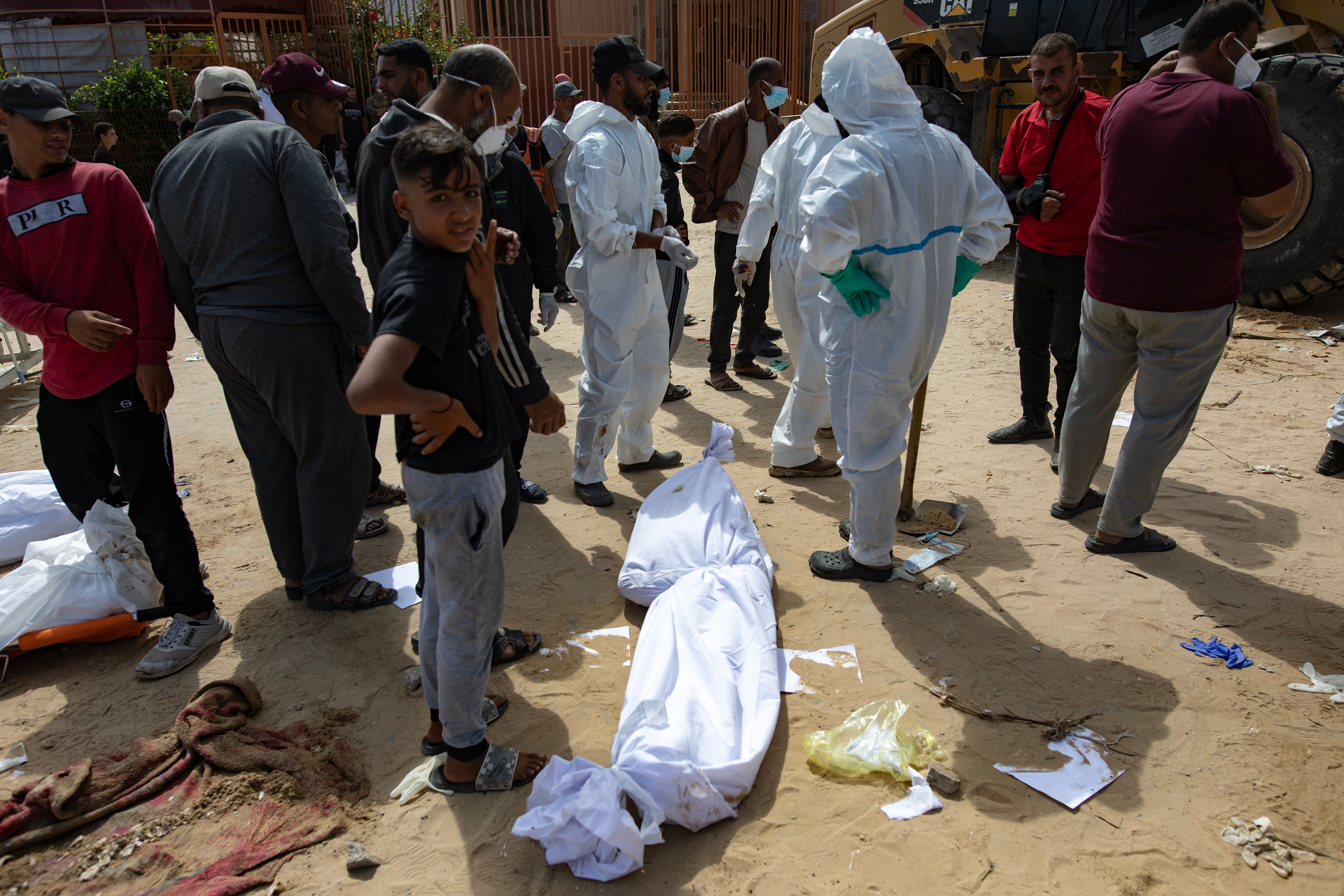 The UN said it was reviewing claims more than 300 bodies were discovered at two different mass graves in Gaza