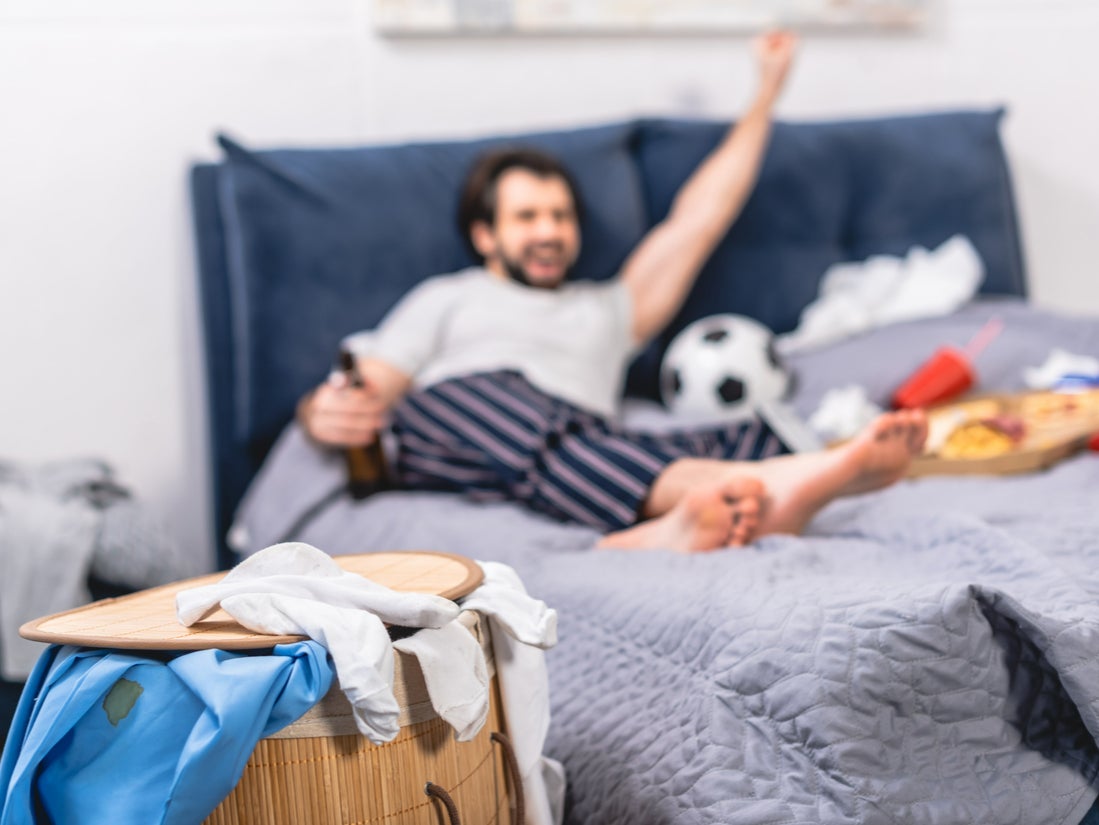 Men of any age can have a bedroom resembling that of a teenager rather than a grown adult