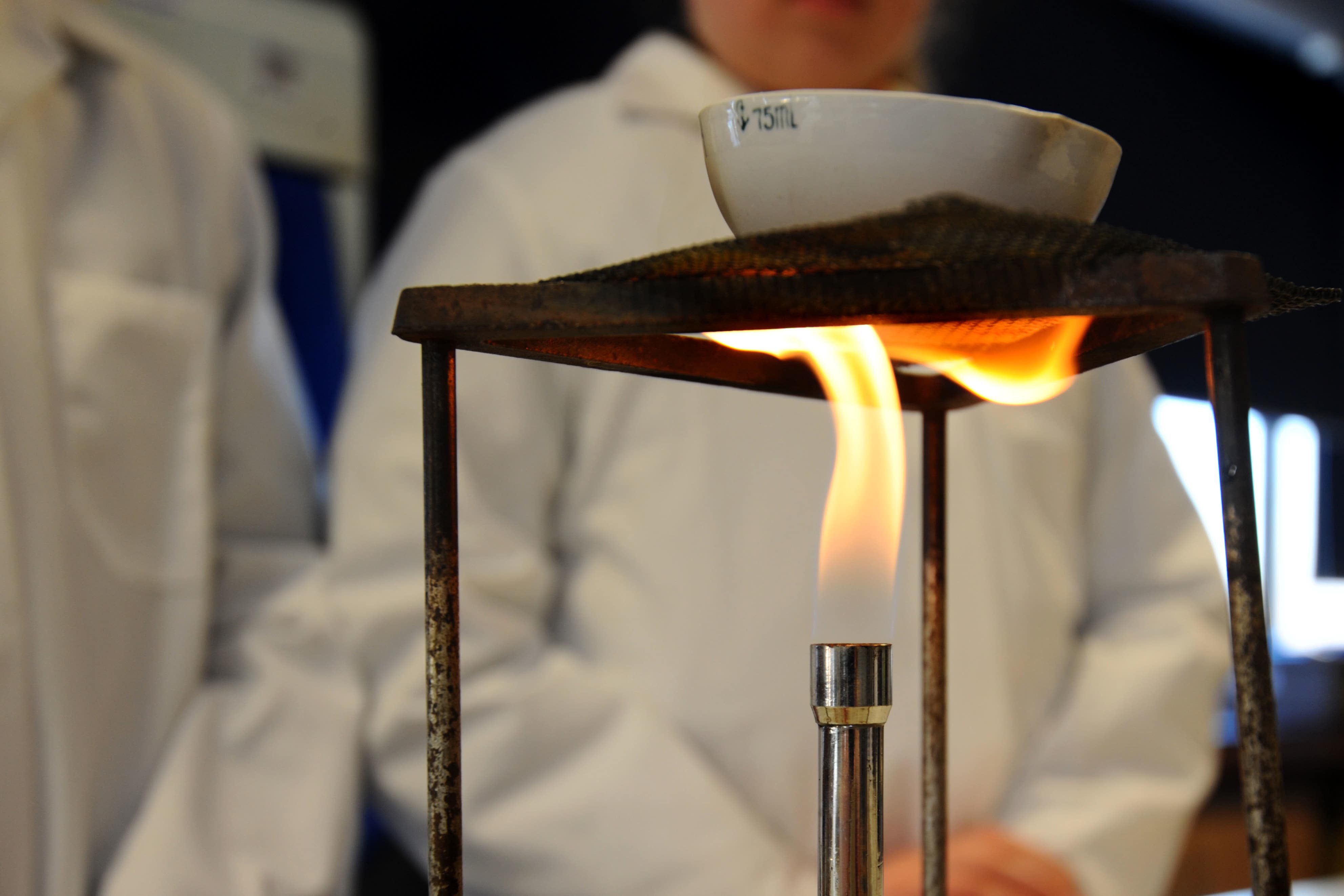 A science experiment taking place in a classroom (Lauren Hurley/PA)