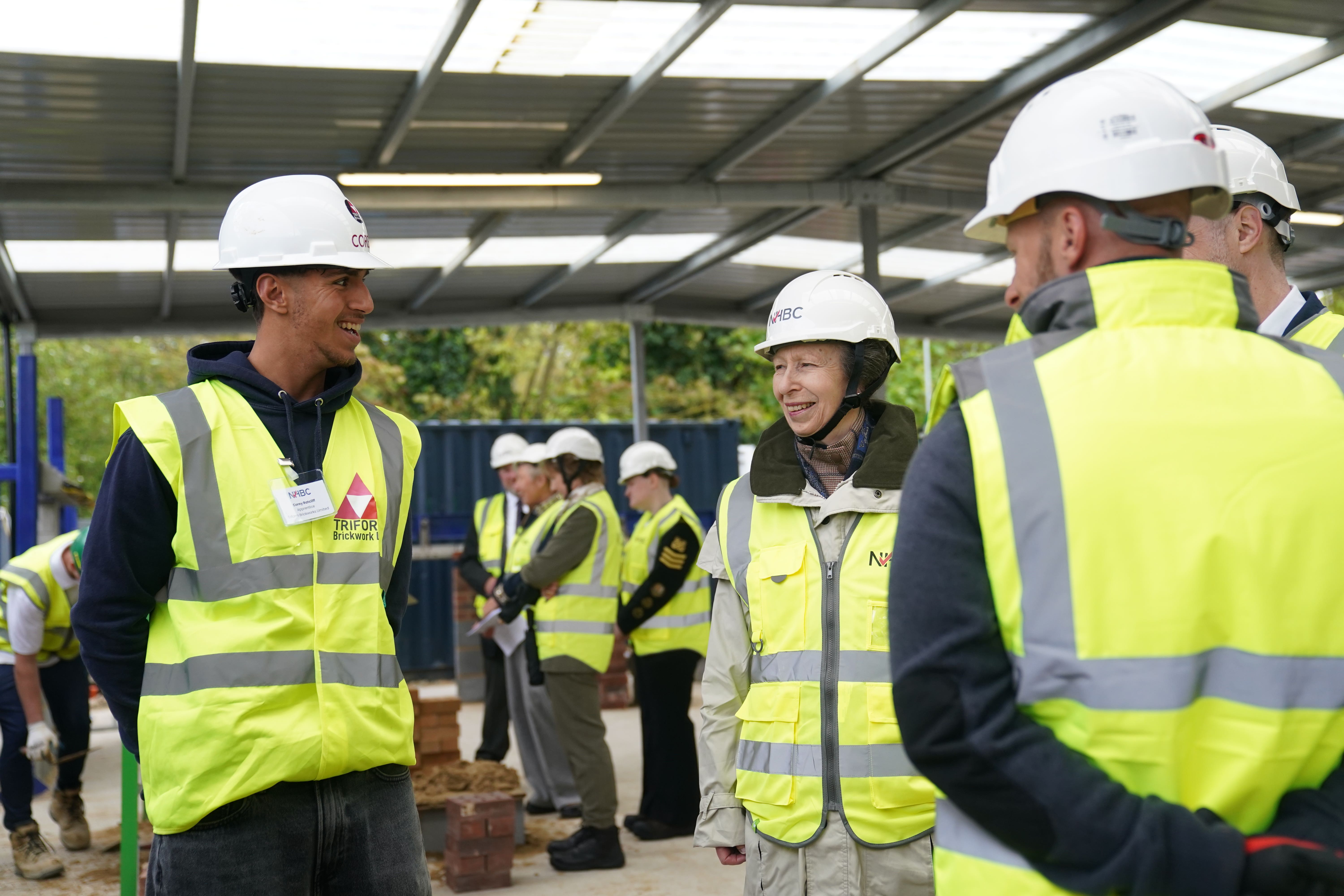 The Princess Royal visited the NHBC Training Hub in Cambridge (Joe Giddens/ PA)