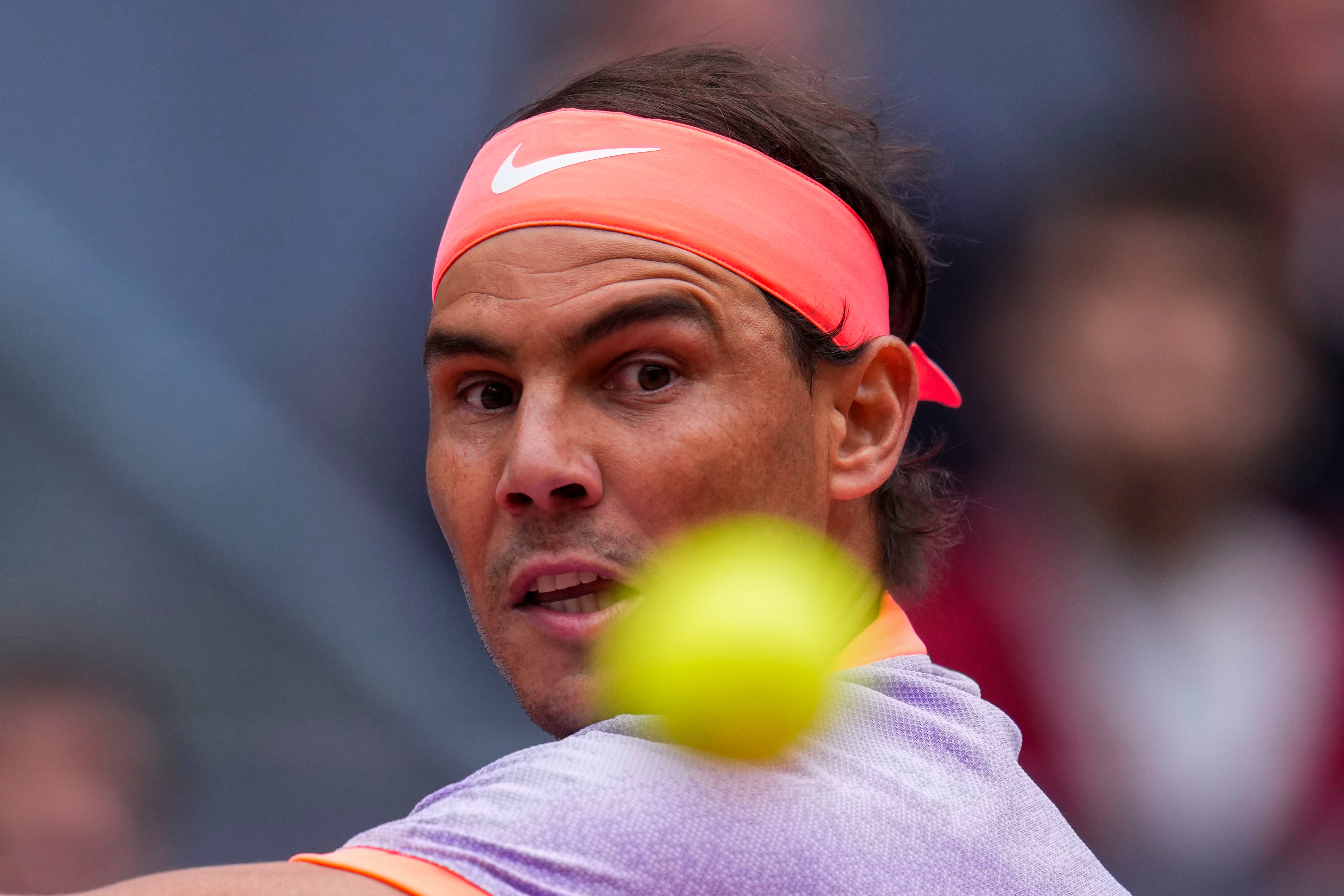 Rafael Nadal takes on Zizou Bergs in Rome