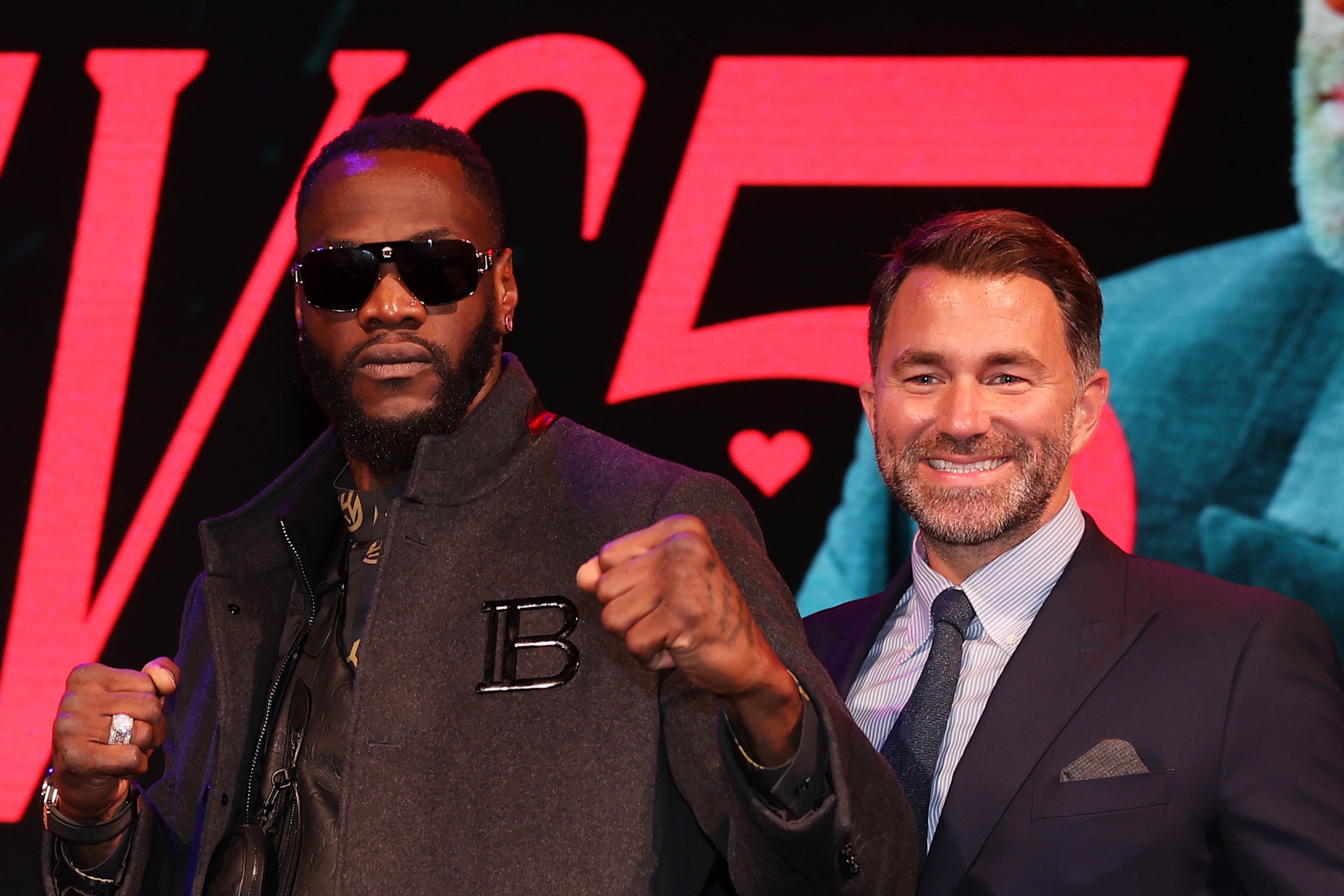 Wilder (left) with Hearn at the launch press conference for the ‘5 vs 5’ event