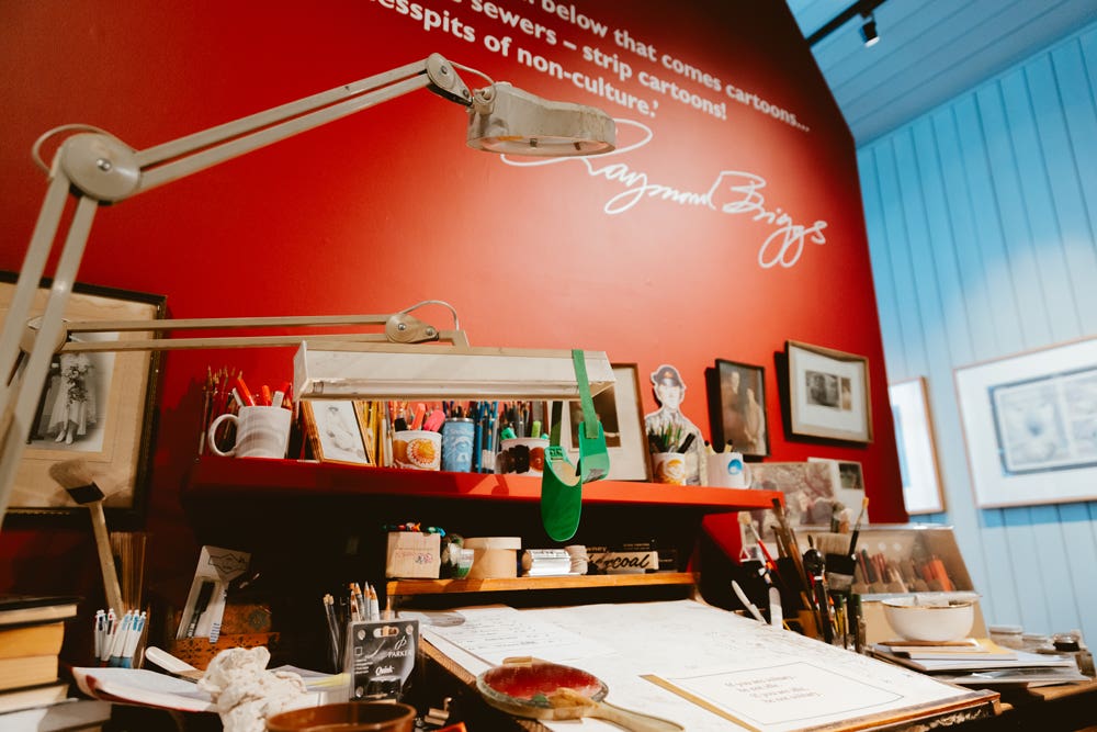 Author illustrator Raymond Briggs’ writing and drawing desk which he used for more than 40 years will be among the items on display at Ditchling Museum of Art and Craft. (Rosie Powell /PA)