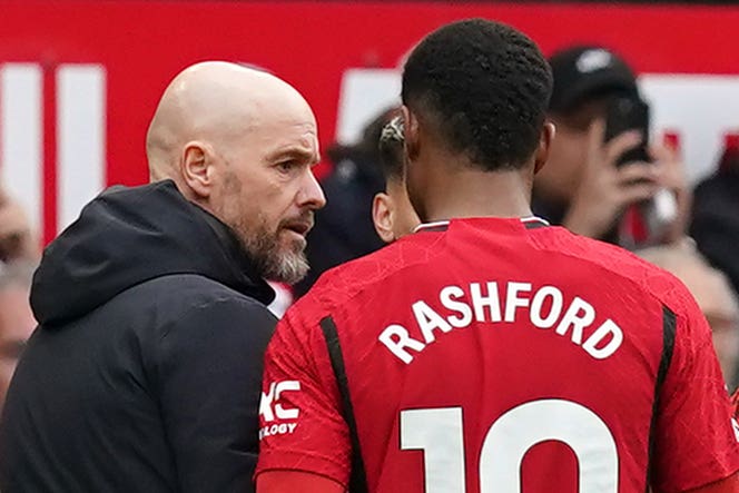 Erik ten Hag has backed under-fire Marcus Rashford (Martin Rickett/PA)