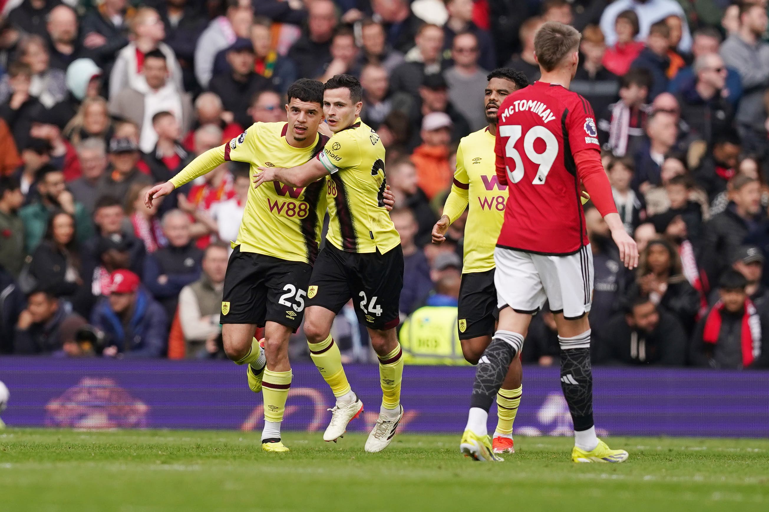 Burnley’s Zeki Amdouni scored a dramatic late equaliser at Old Trafford