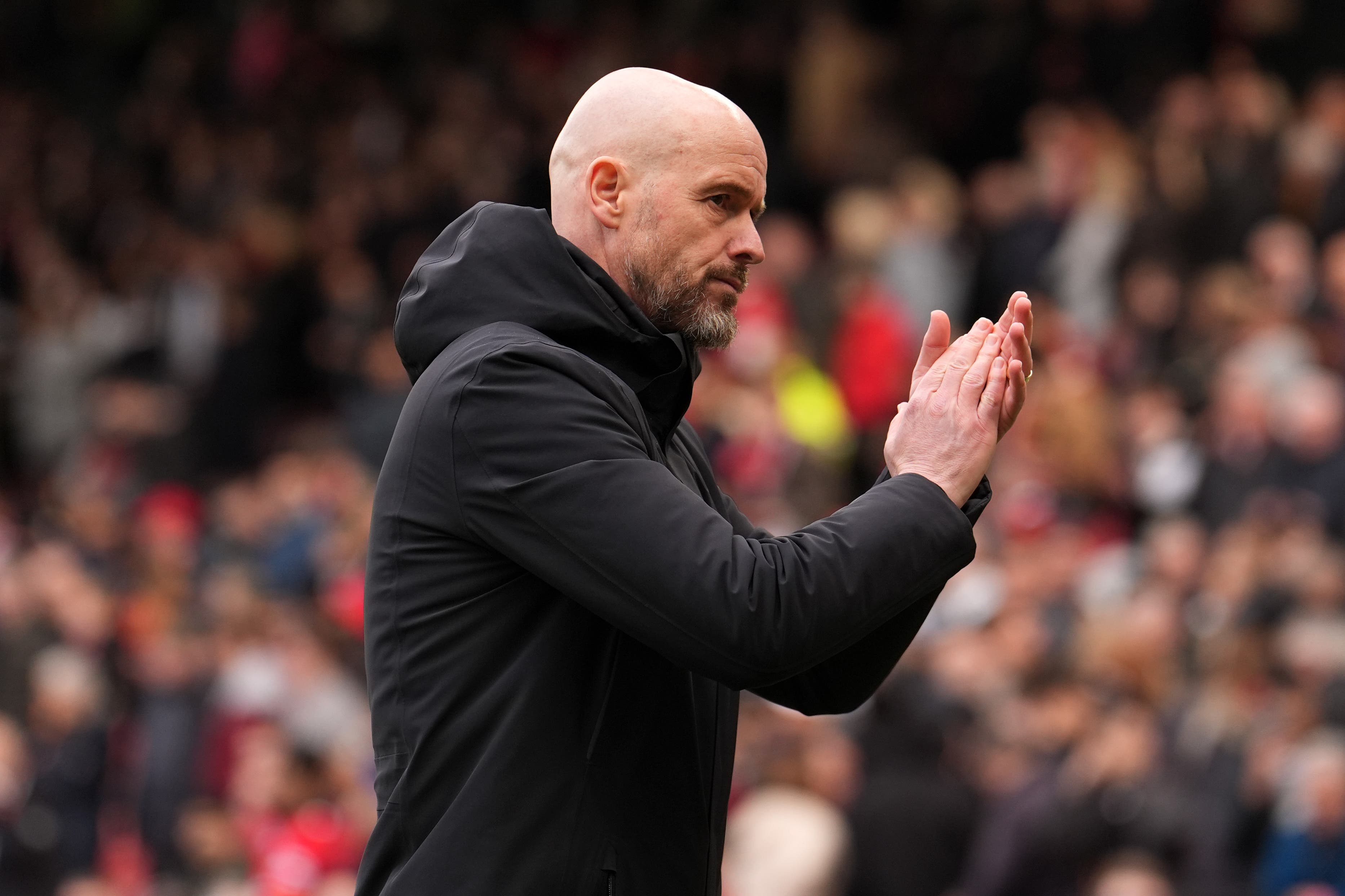 Manchester United manager Erik ten Hag is pleading for patience from the fans (Martin Rickett/PA)