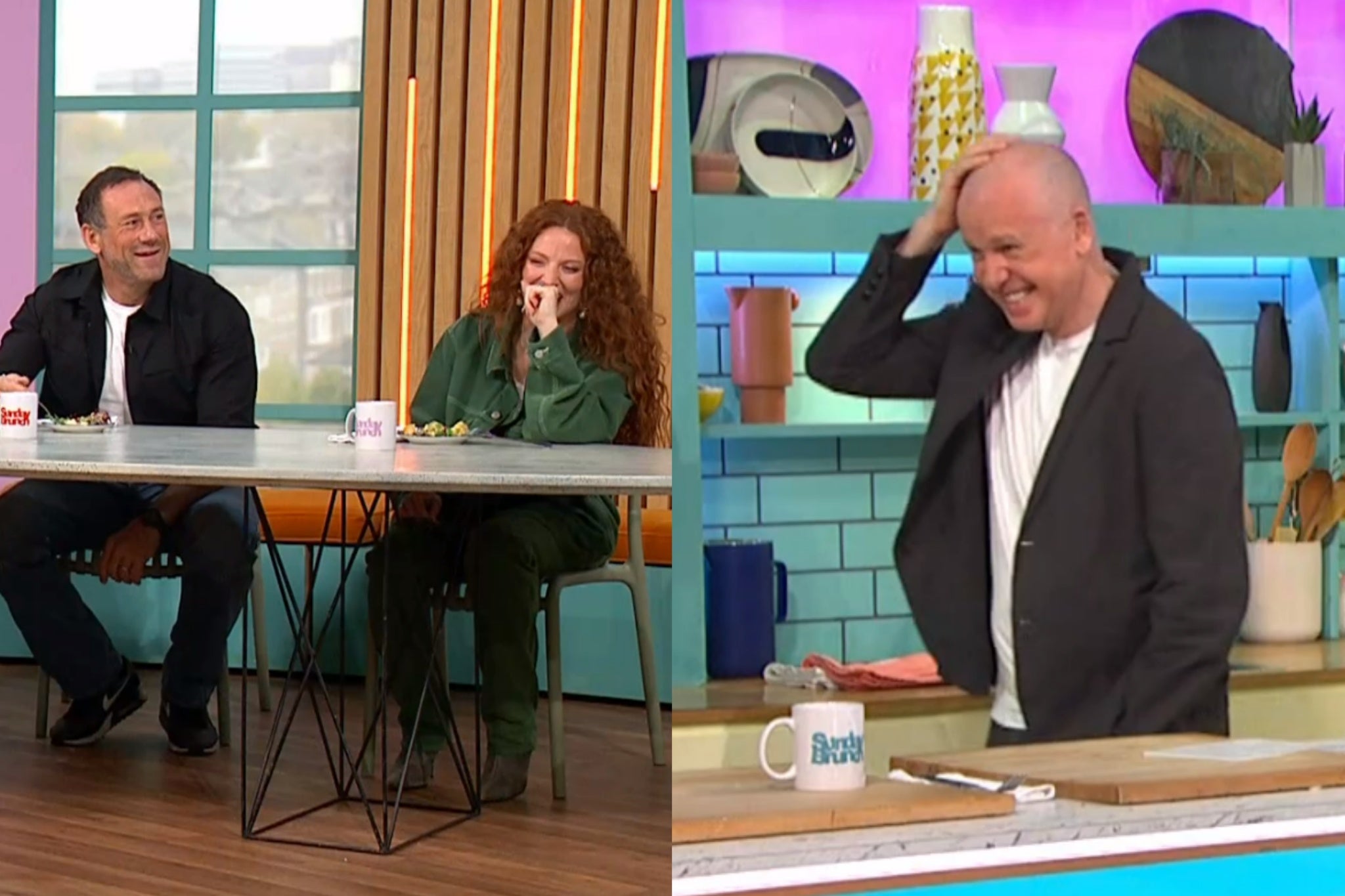 Jason Fox, Jess Glynne and Tim Lovejoy on Sunday Brunch