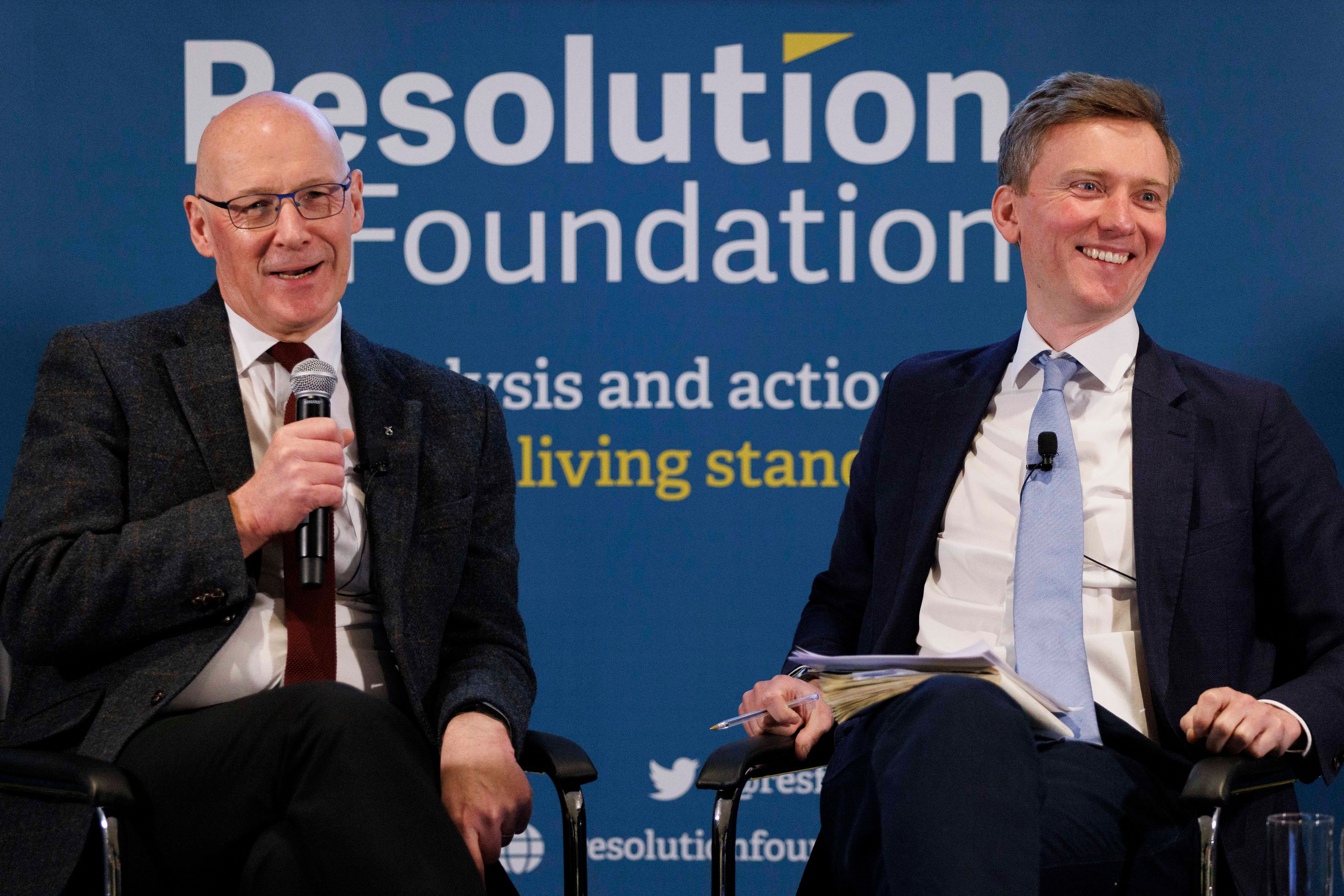 Former Resolution Foundation chief Torsten Bell (right, with Scottish first minister John Swinney) is now Labour’s MP for Swansea West