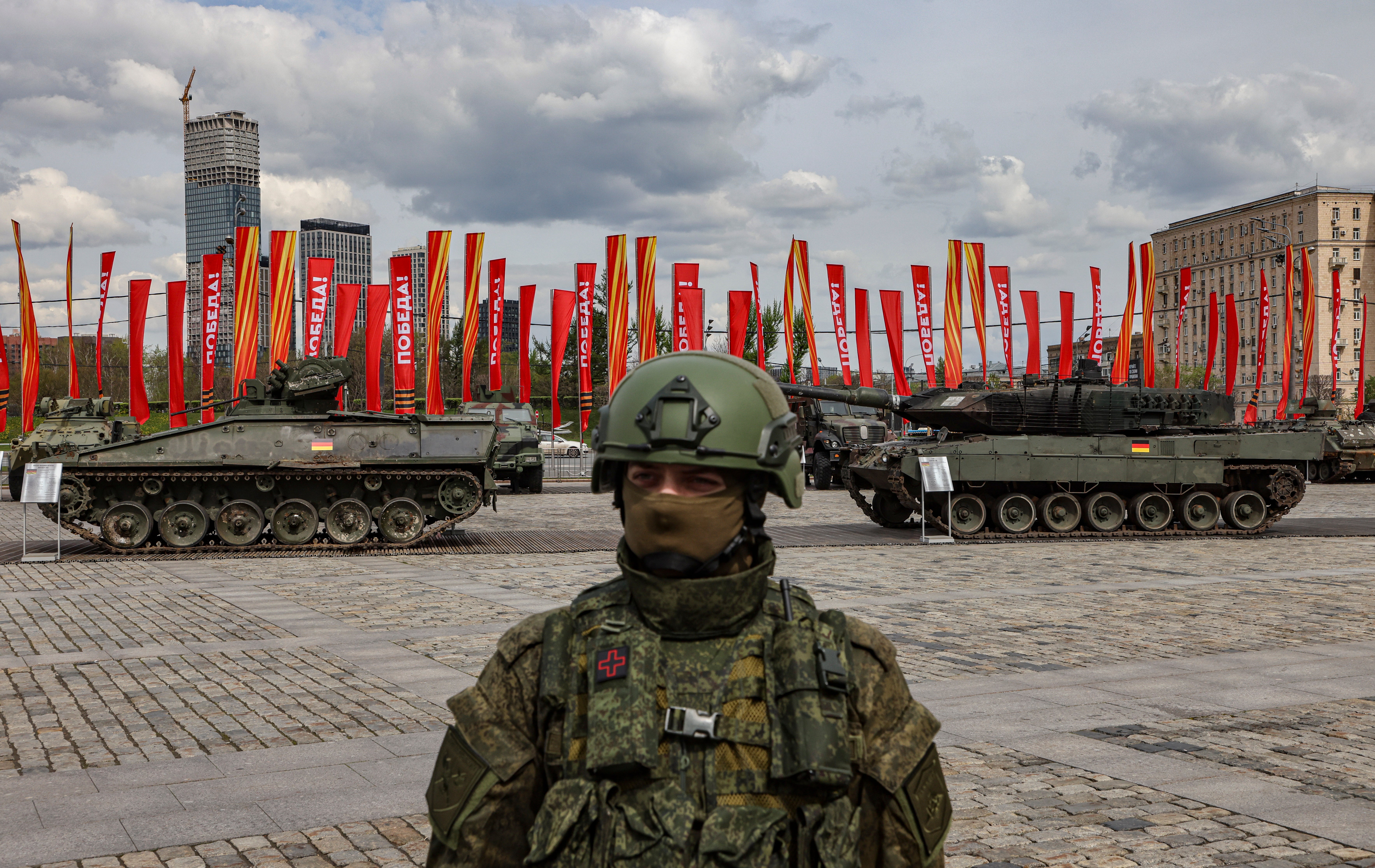 German tanks at the exhibition of foreign captured weapons on Poklonnaya Hill