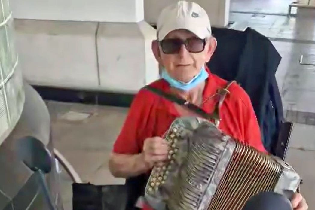 The popular grandfather often busked outside Tesco to raise money for wartorn Ukraine (Kieran McKenna/Facebook/PA)