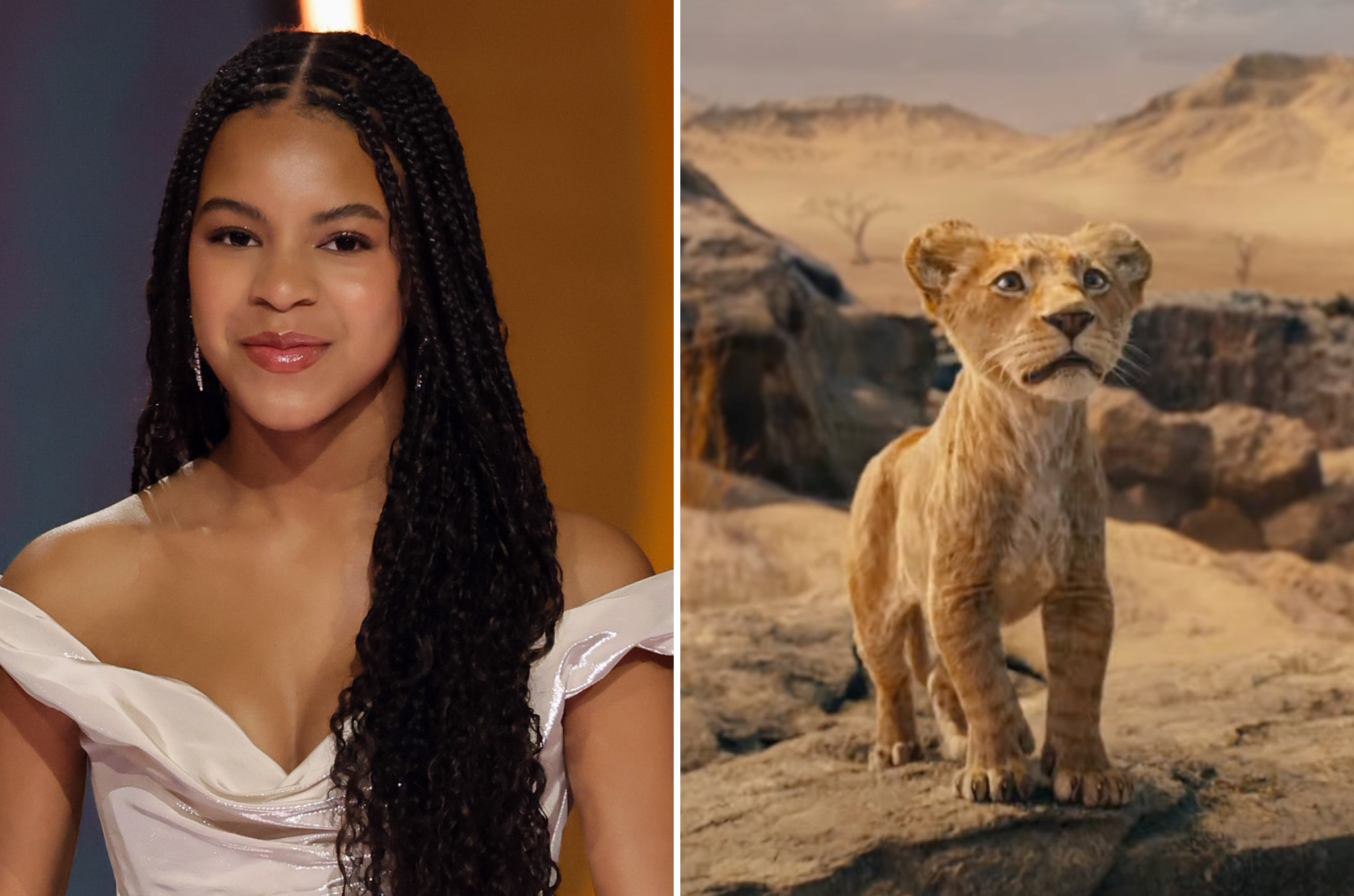 Blue Ivy Carter and a scene from ‘Mufasa: The Lion King’