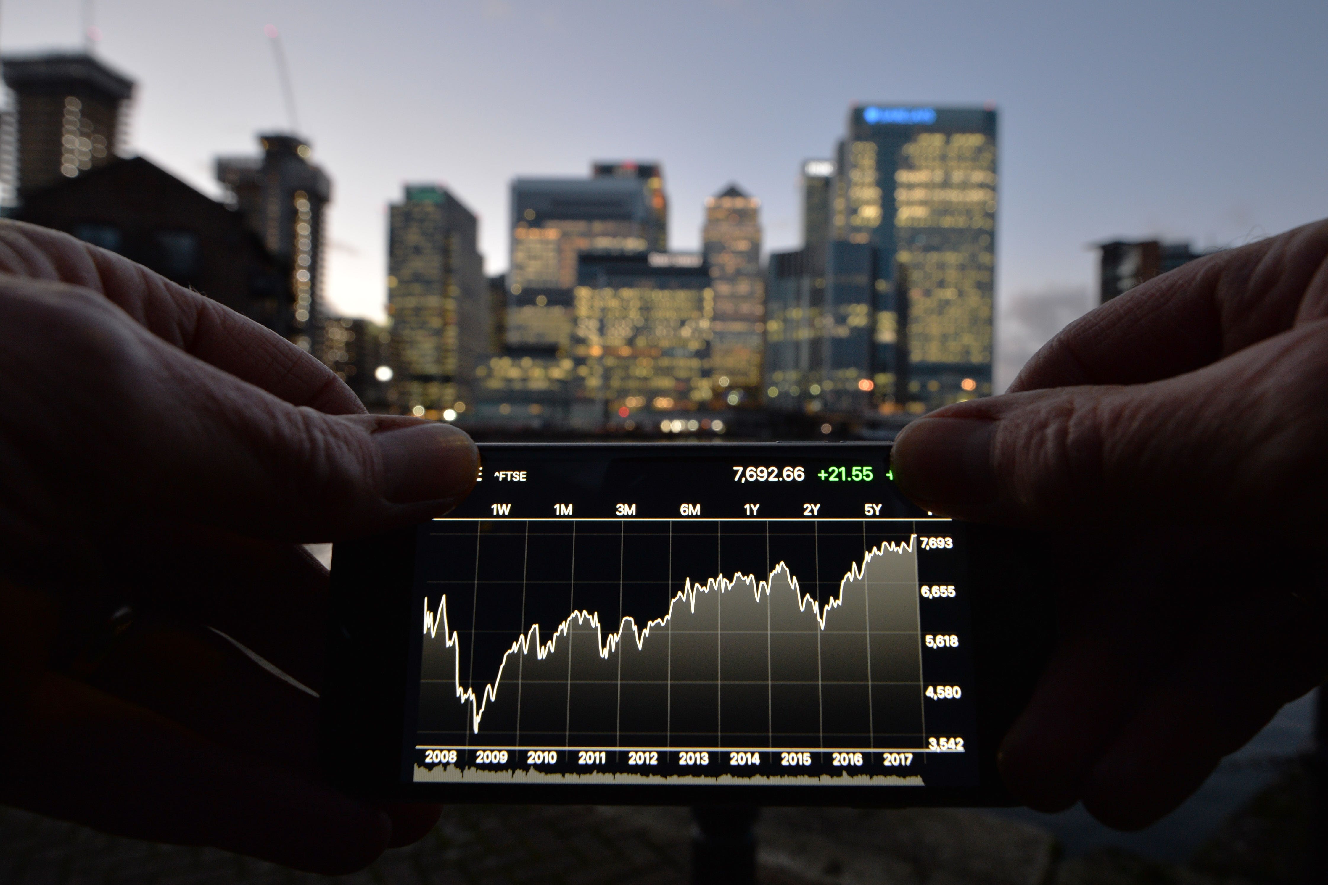 The UK’s top stock market index held onto gains after a record-breaking week (John Stillwell/PA)